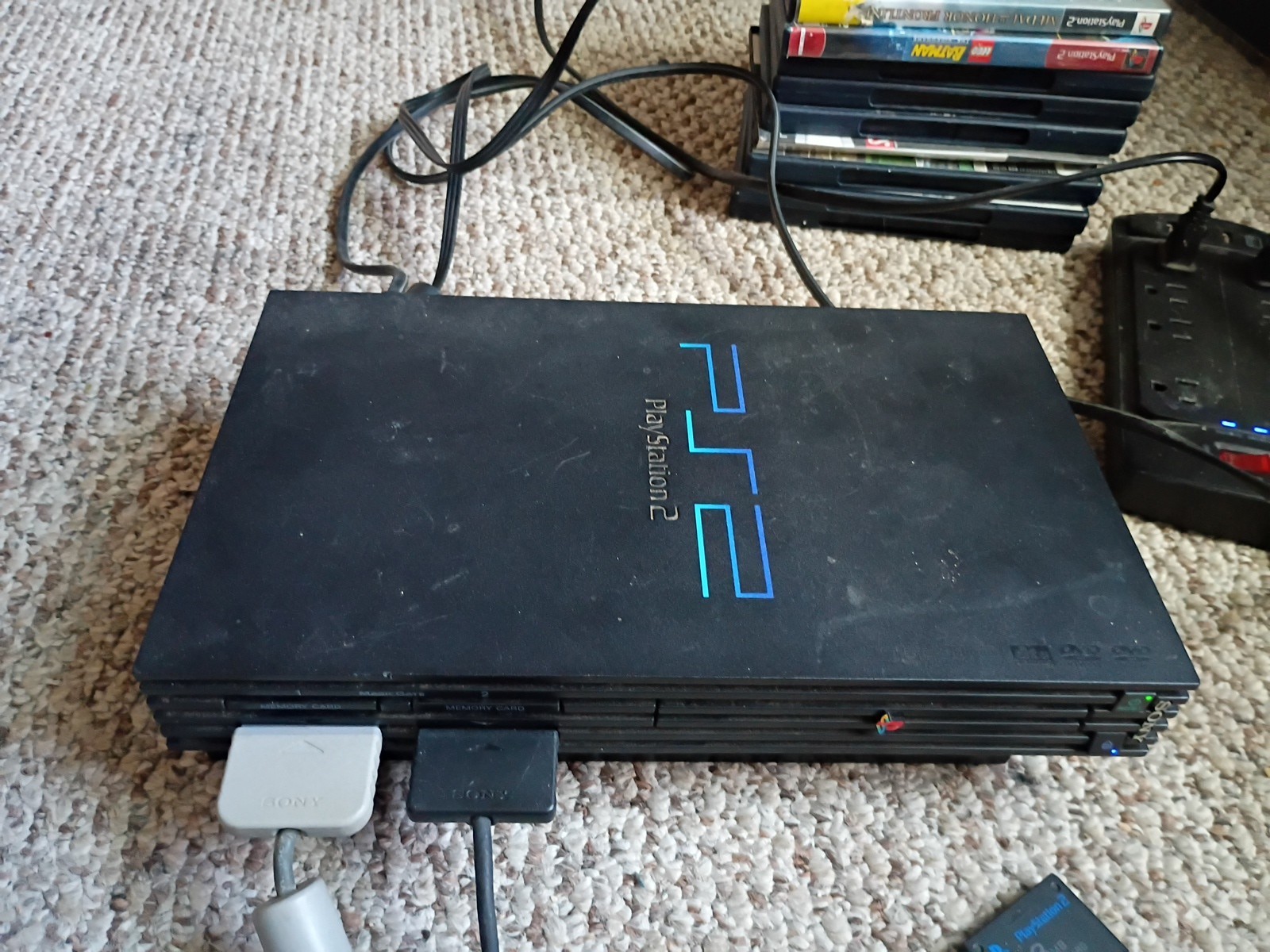 playstation 2 console bundle 2 Controllers 8 MB Memory Card ALL Original Cords
