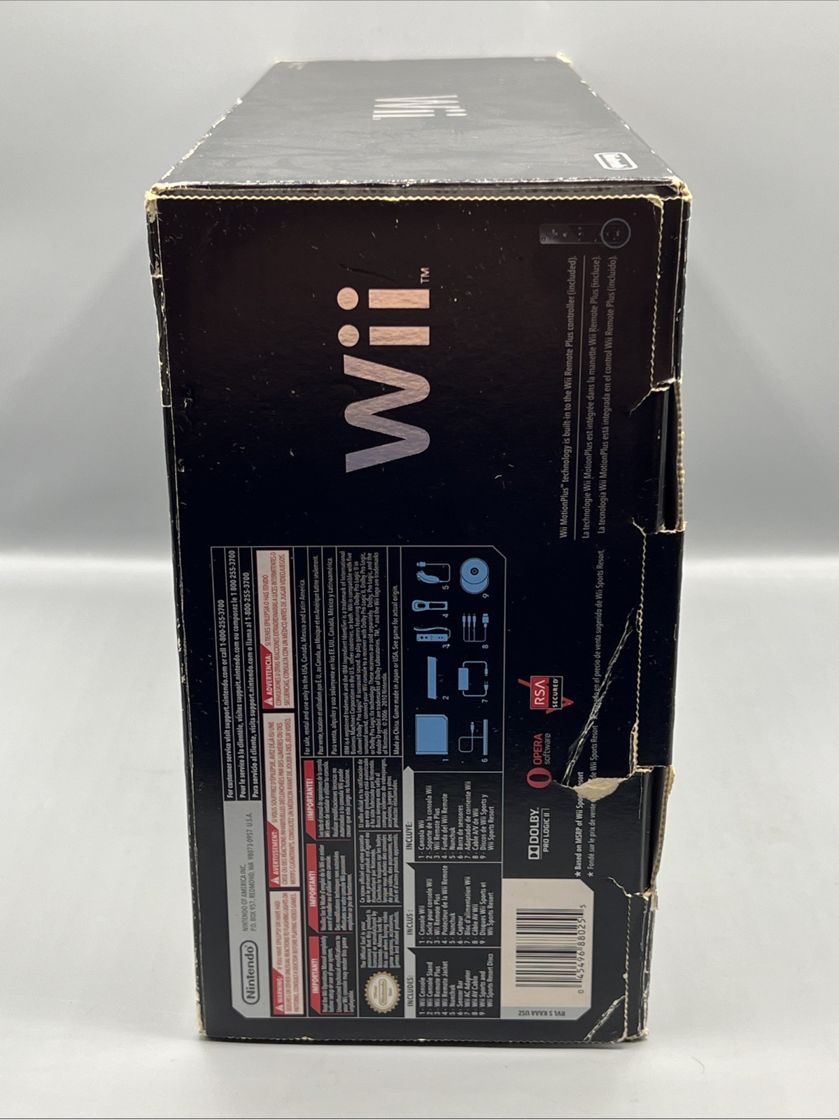 Nintendo Wii Black Console Motion Plus Wii Sports + Resort Bundle Complete CIB