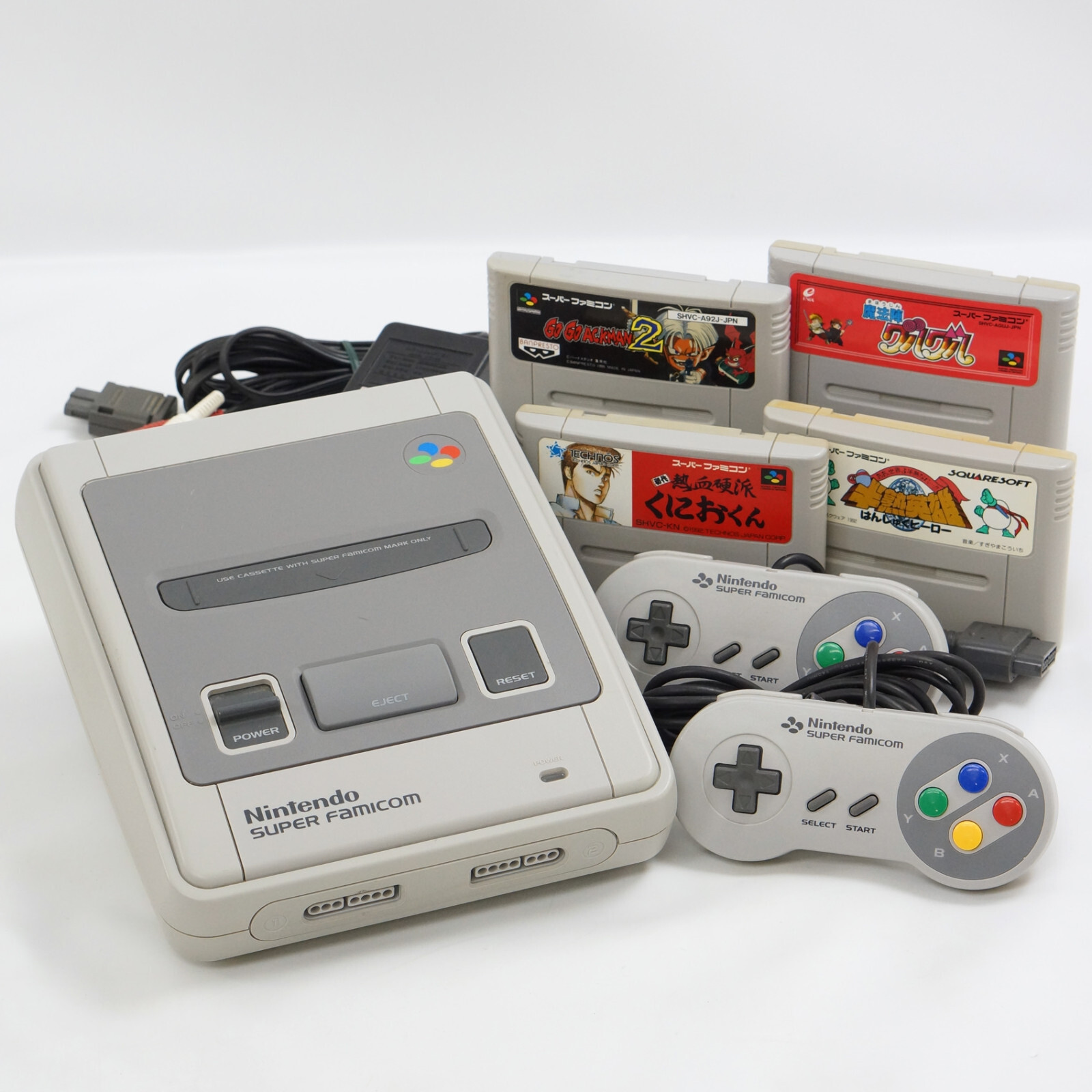 Super Famicom Console SHVC-001 Nintendo Tested System wz 4 Games SM10389384