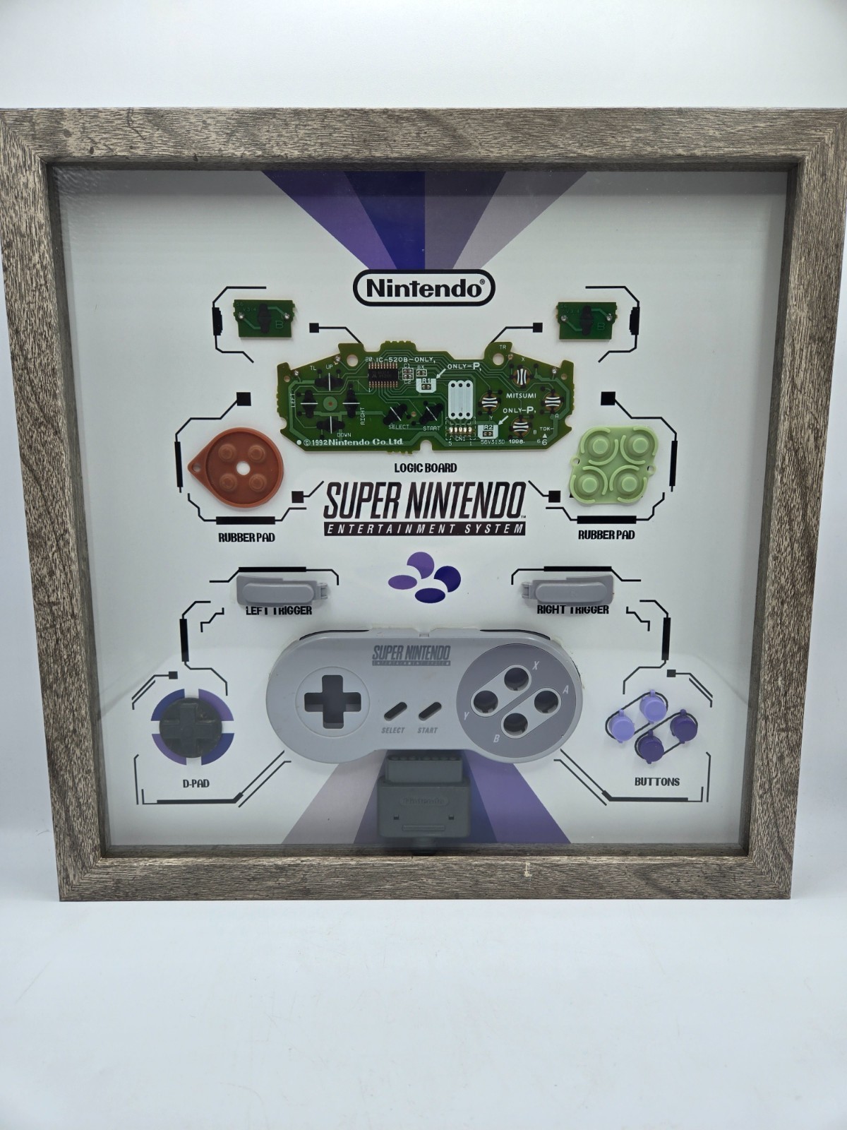 SNES Controller – Framed Teardown Artwork – Custom Made – Choose Your Frame!
