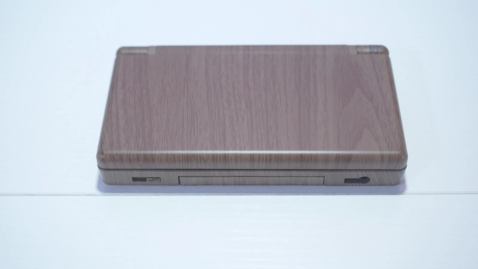 Nintendo DS Lite Brown Wood Grain Handheld Game System with Charger & Stylus Pen
