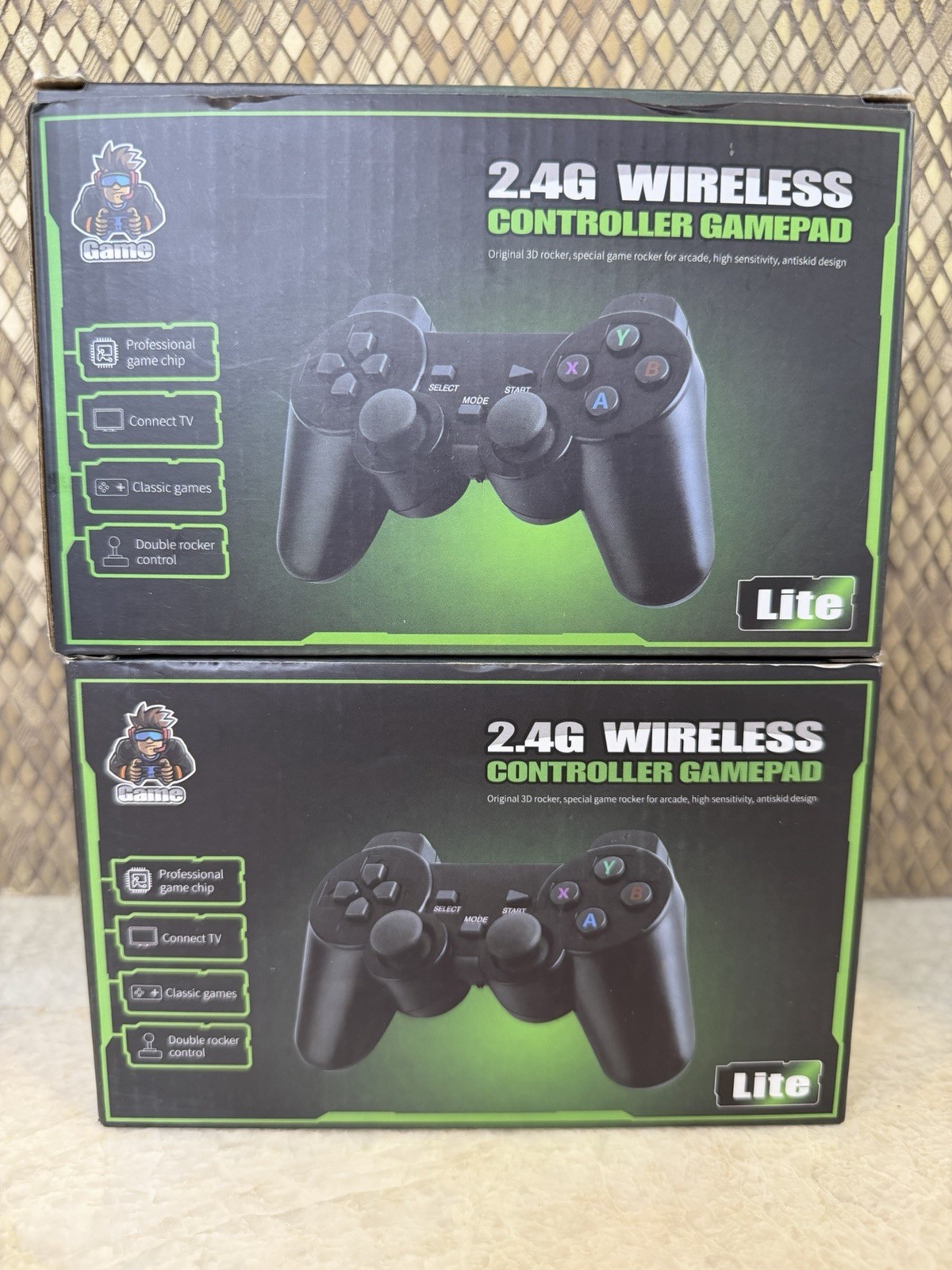 2 Pack 4K Game Stick Lite Console w/ 2 Wireless Controllers 2.4G HDMI Retro