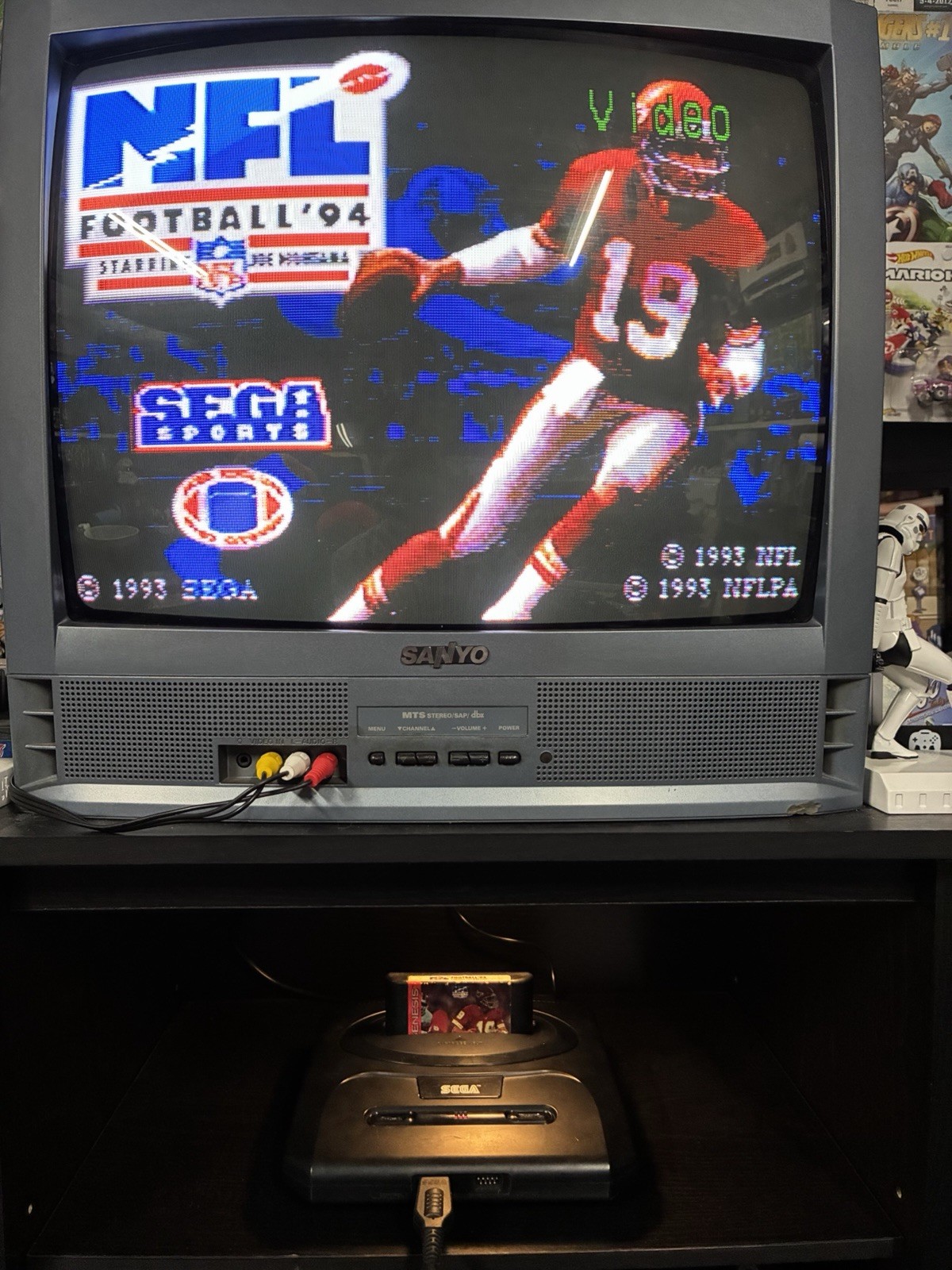 Sega Genesis Model 2 Bundle-5 Games, 1 Controller (6 Buttons) And Cables. Works.