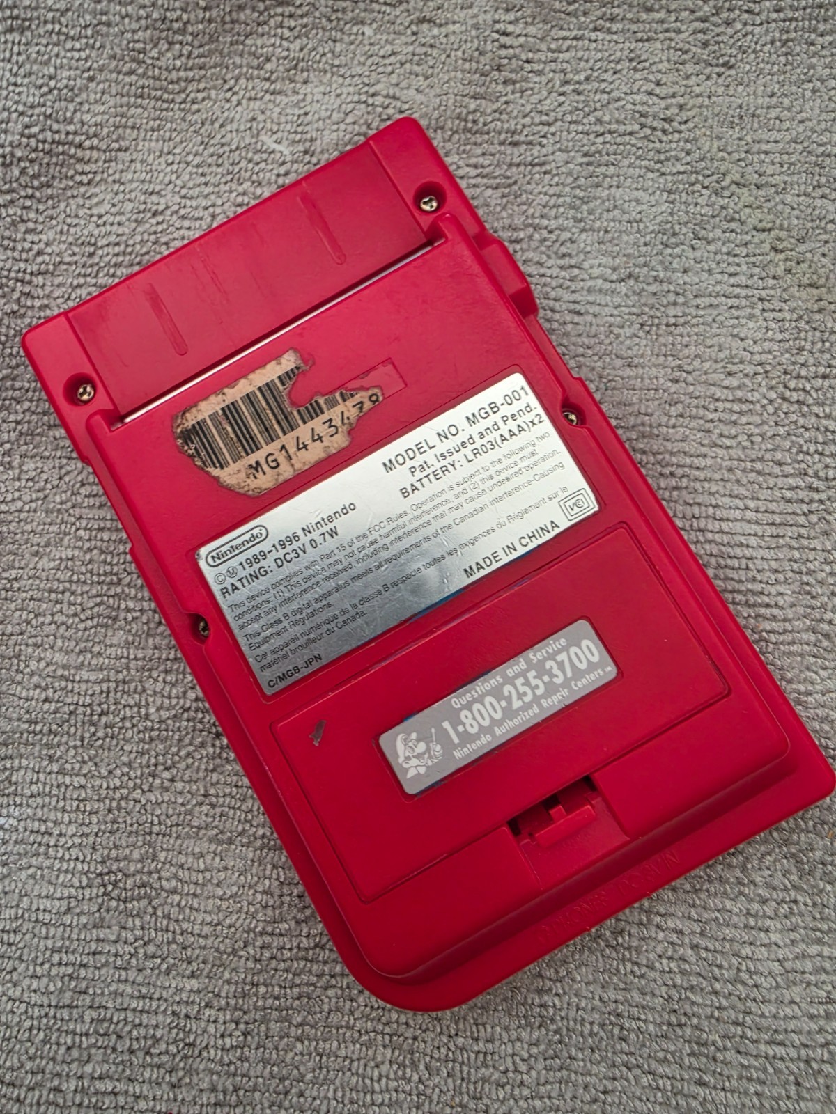 Nintendo Game Boy Pocket MGB-001 – Red – 100% OEM – Restored and Tested Working