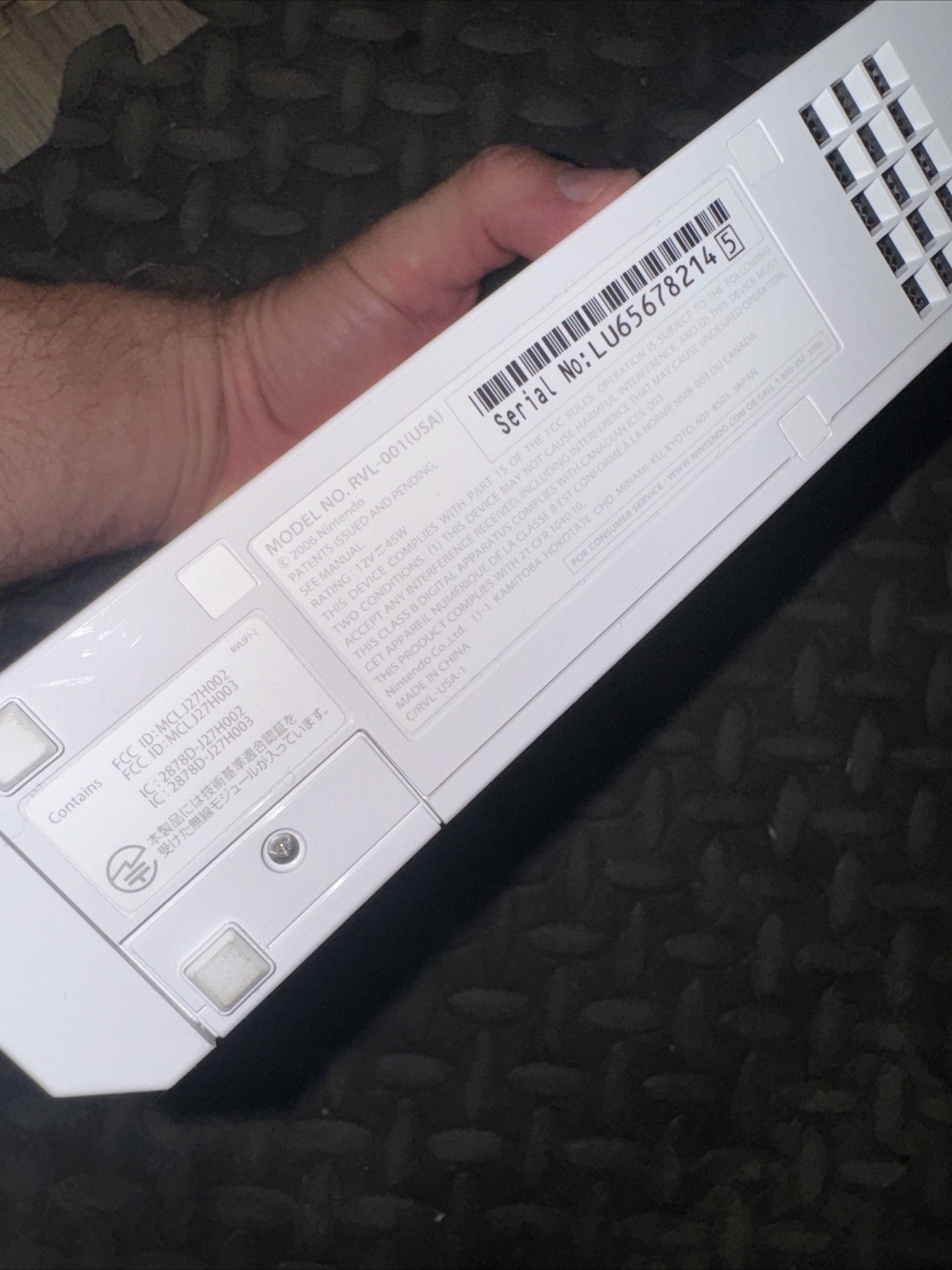 Nintendo Wii RVL-001(USA) White Console Only NTSC-U/C Wi-Fi 512MB 480p