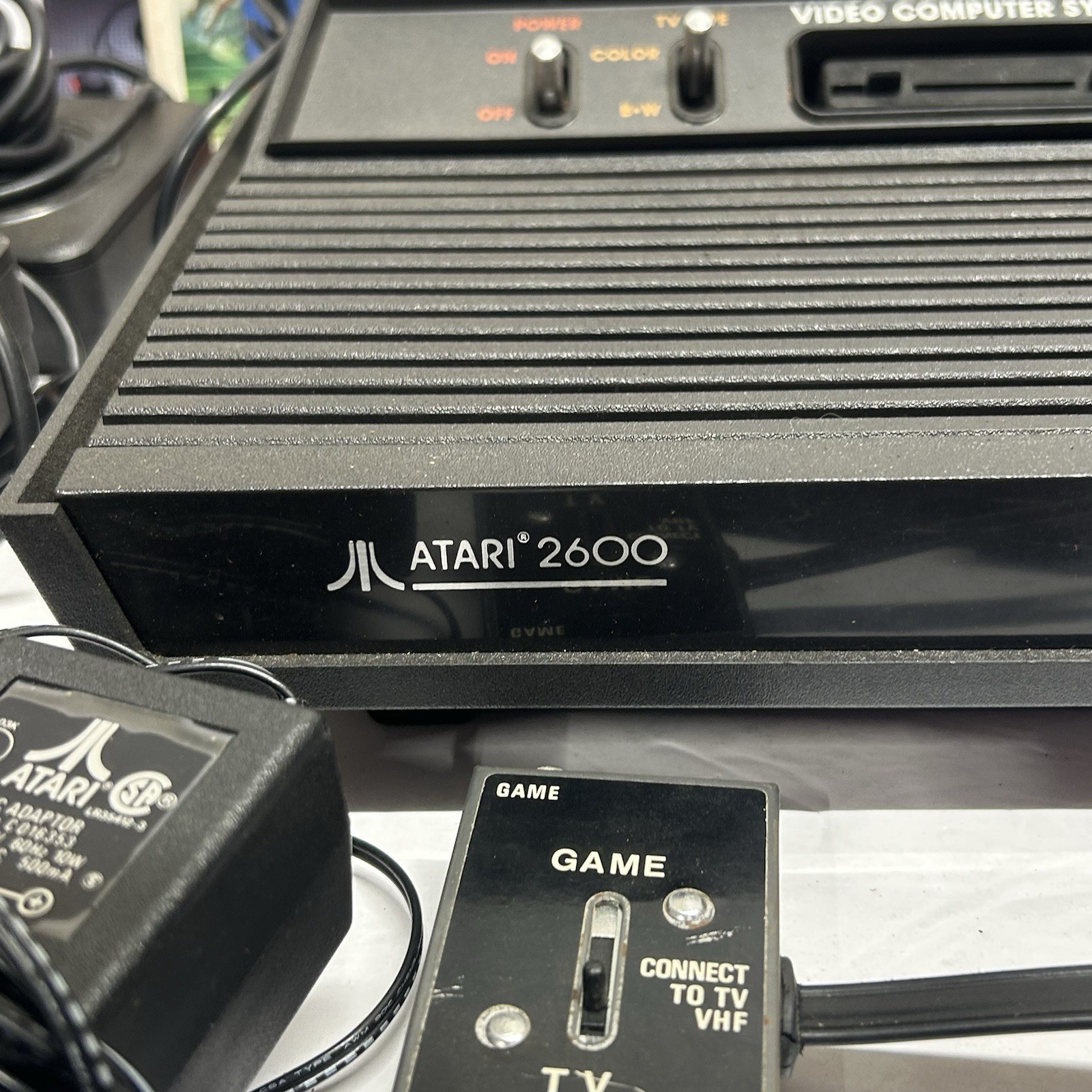 Vtg Atari 2600 Lot Console, 4 Controllers, 16 Games w/Instructions – Untested