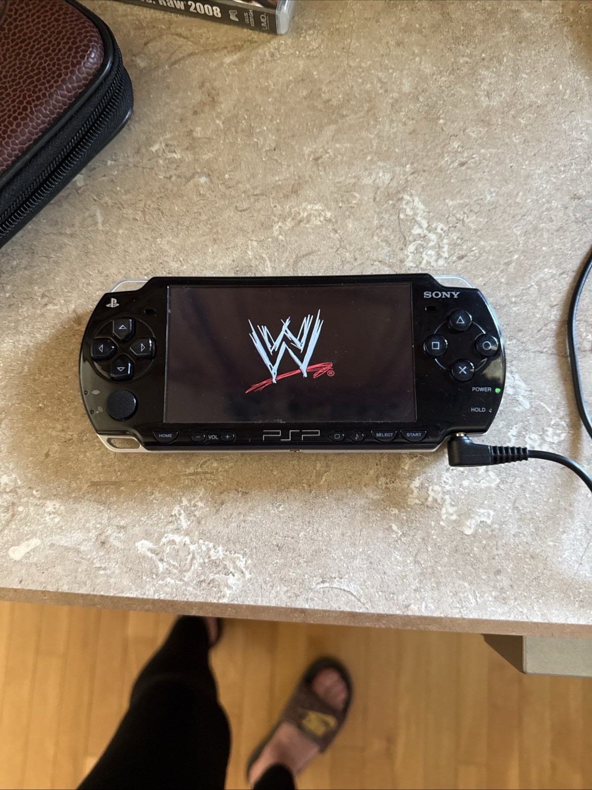 Sony PlayStation PSP-2001 Black PSP Portable Console System With Power Chords