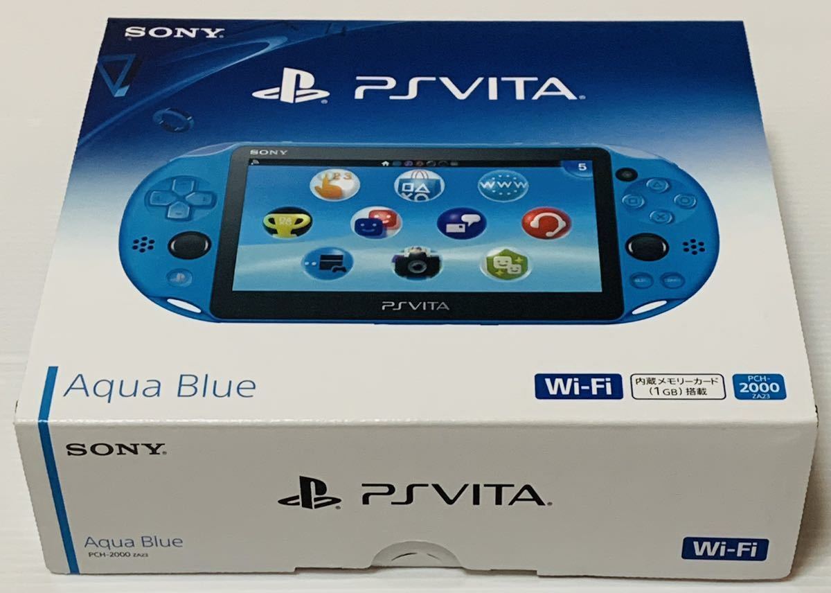【Unused】SONY PlayStation Vita Wi-Fi Console PCH-2000 ZA23 Aqua Blue F/S JP