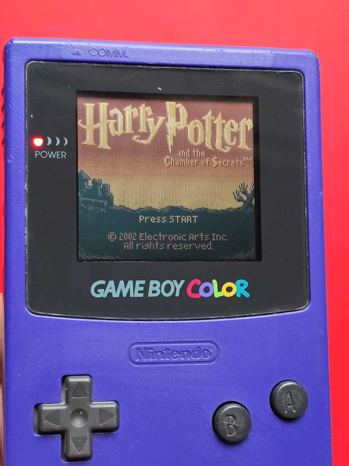 Grape Purple Handheld System CGB-001 Game Boy Color Tested Works Flaws Read Desc