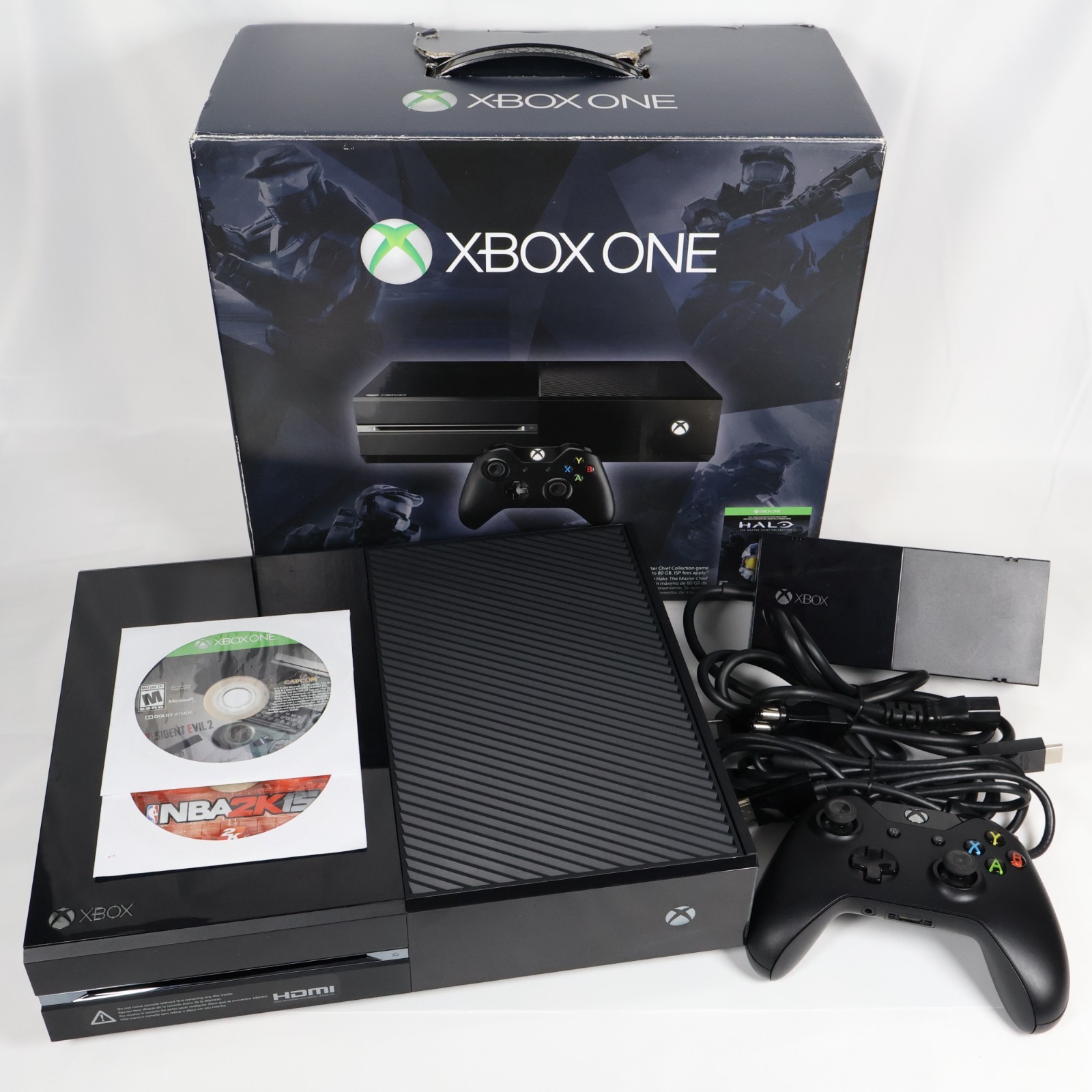 Xbox One Halo Master Chief Limited Edition Console In Box + Resident Evil 2 +1