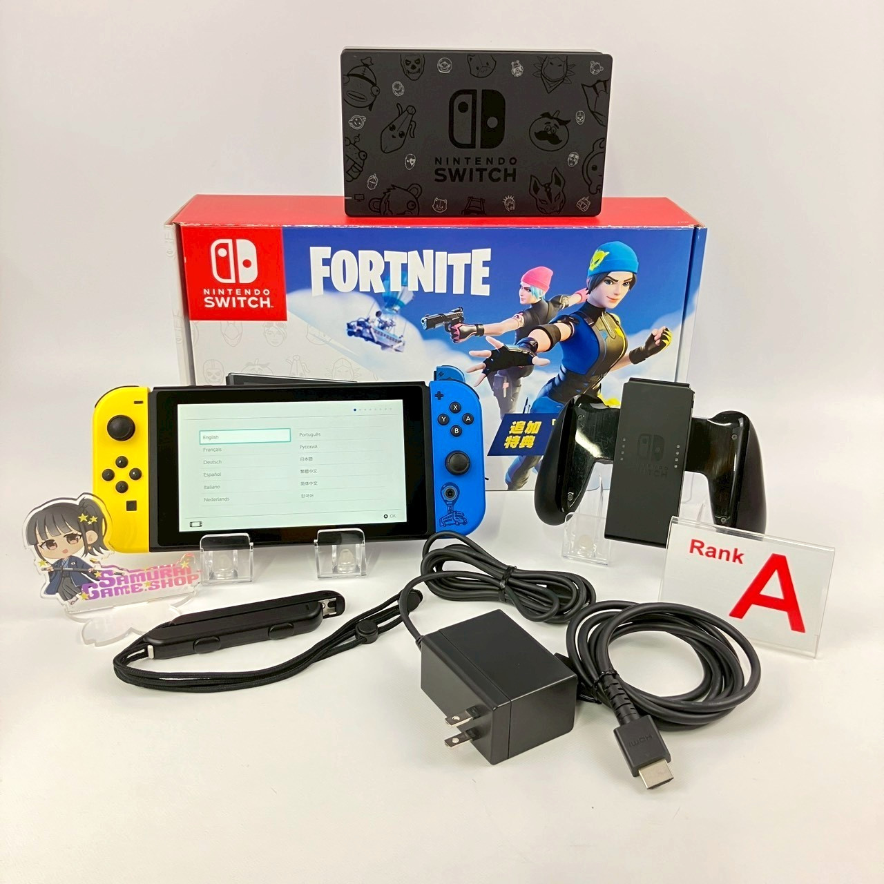Nintendo Switch HAC-001(-01) Console Fortnite Wildcat Edition A Rank No Code 631
