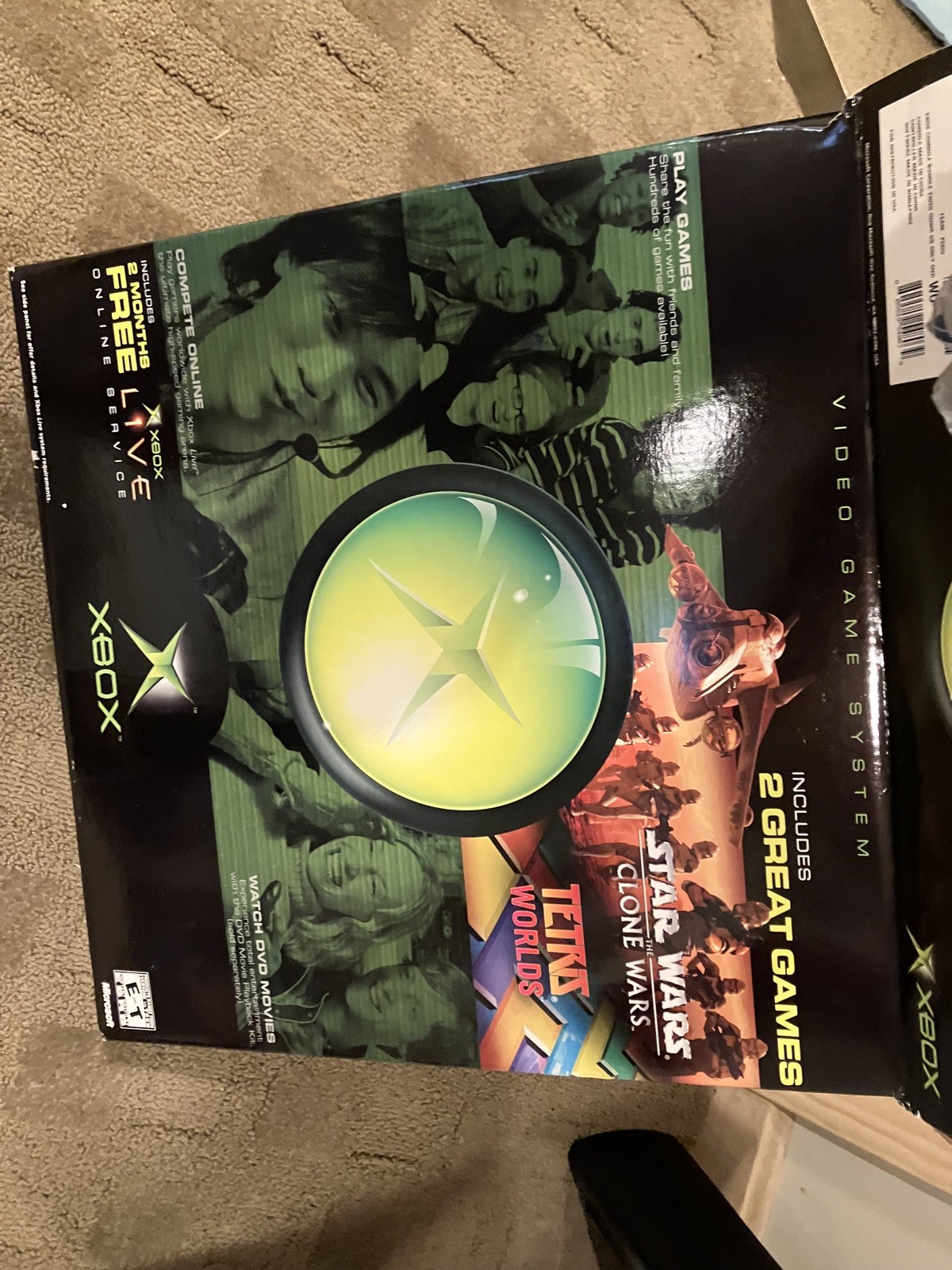 Original Microsoft Xbox Console System In BOX Stars Wars Clone Wars Tetris