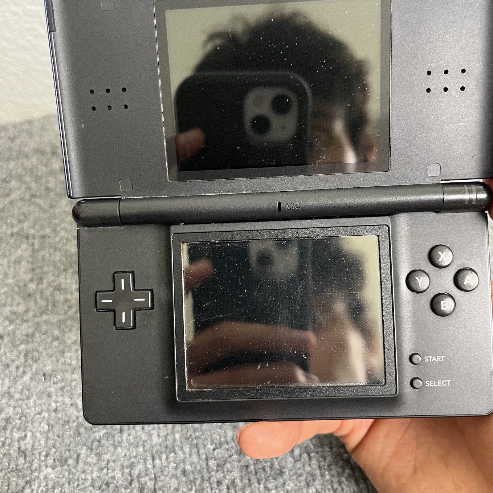 Nintendo DS Lite Blue/Black Untested As-Is No Charger No Stylus Scratches
