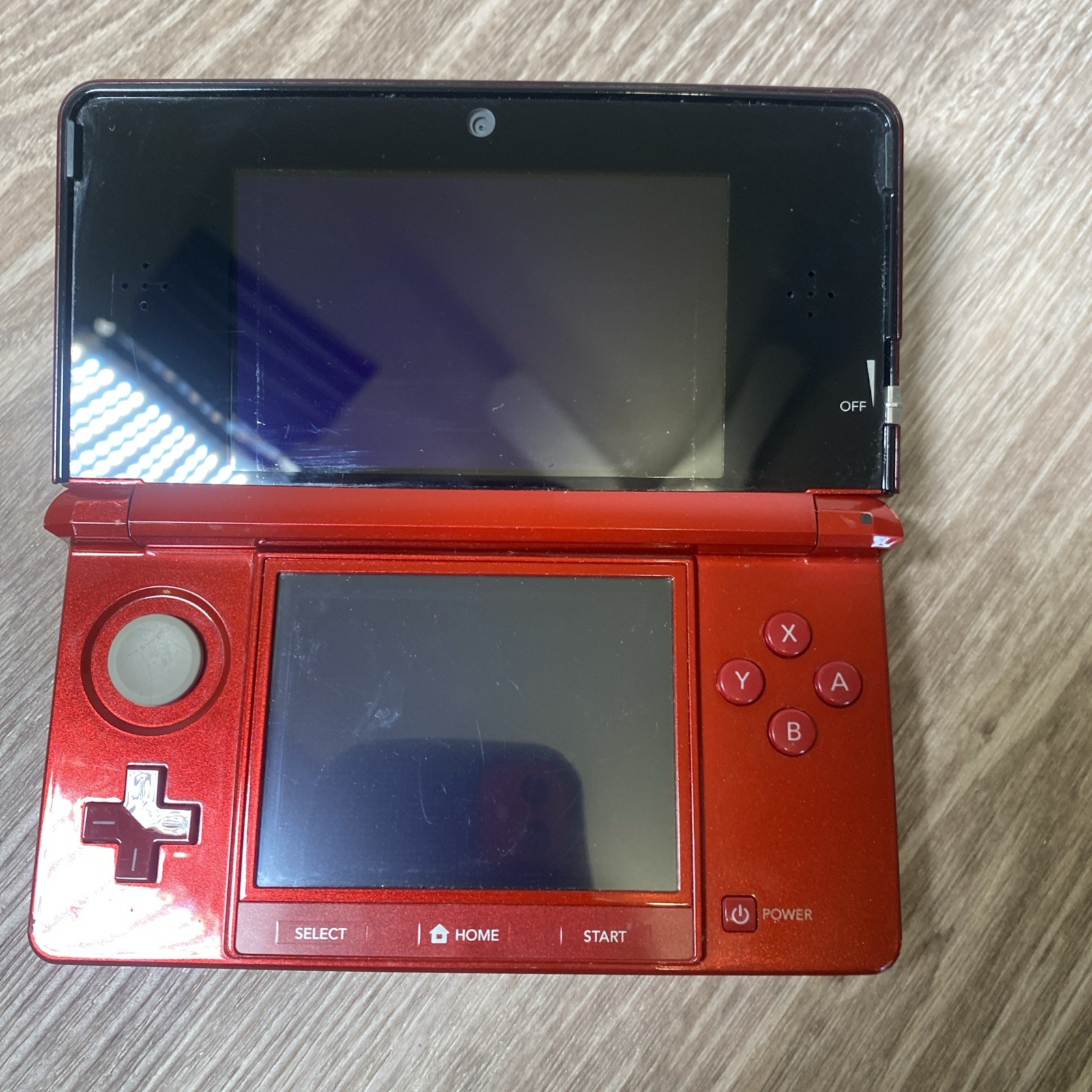 Nintendo 3DS CTR-001 Red Handheld Console w/ Charger & 2 Games Bundle See Pics