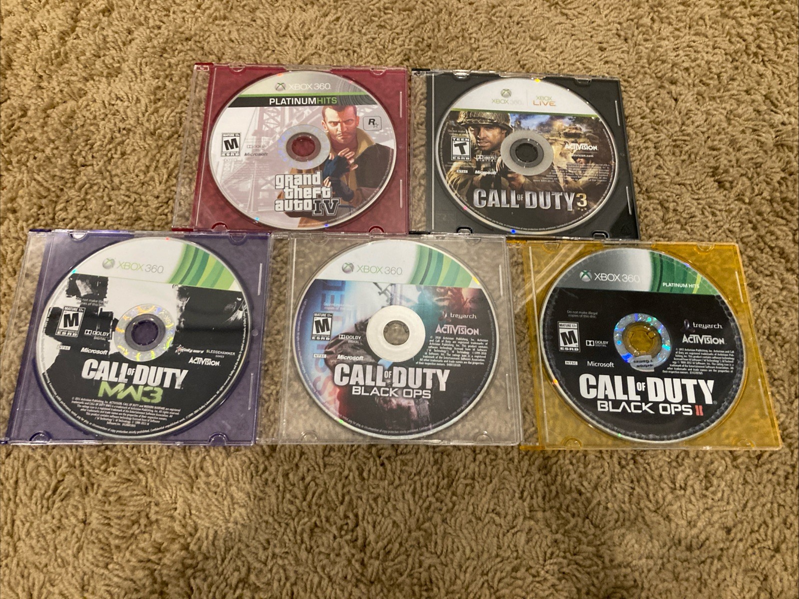 Xbox 360 E “Call Of Duty Ghosts” Edition Blue Console W/ Controller & 5 Games