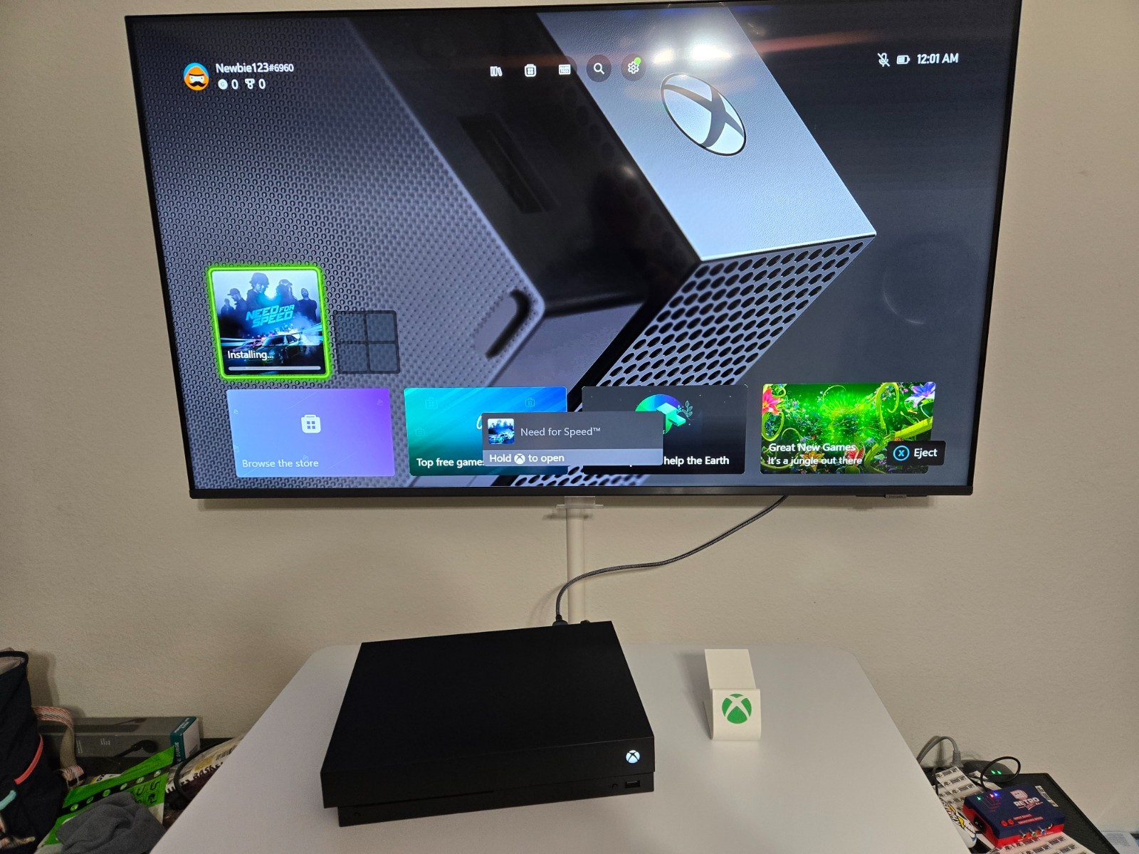 Microsoft Xbox One X 1TB Console Gaming System With Controller and free stand