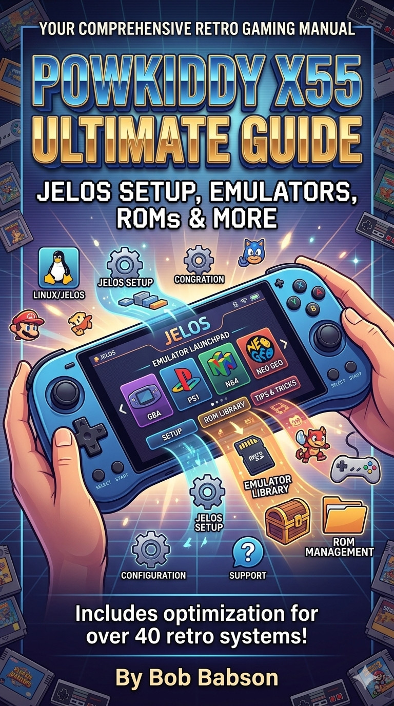 Powkiddy X55 Ultimate Guide JELOS Setup Emulators ROMs Retro Gaming Manual