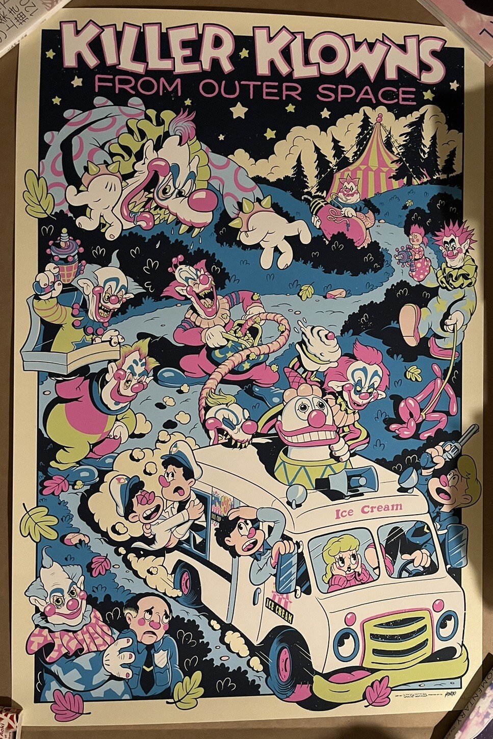 Killer Klowns from Outer Space Mondo Poster Lance Inkwell Film Cuphead Art Print