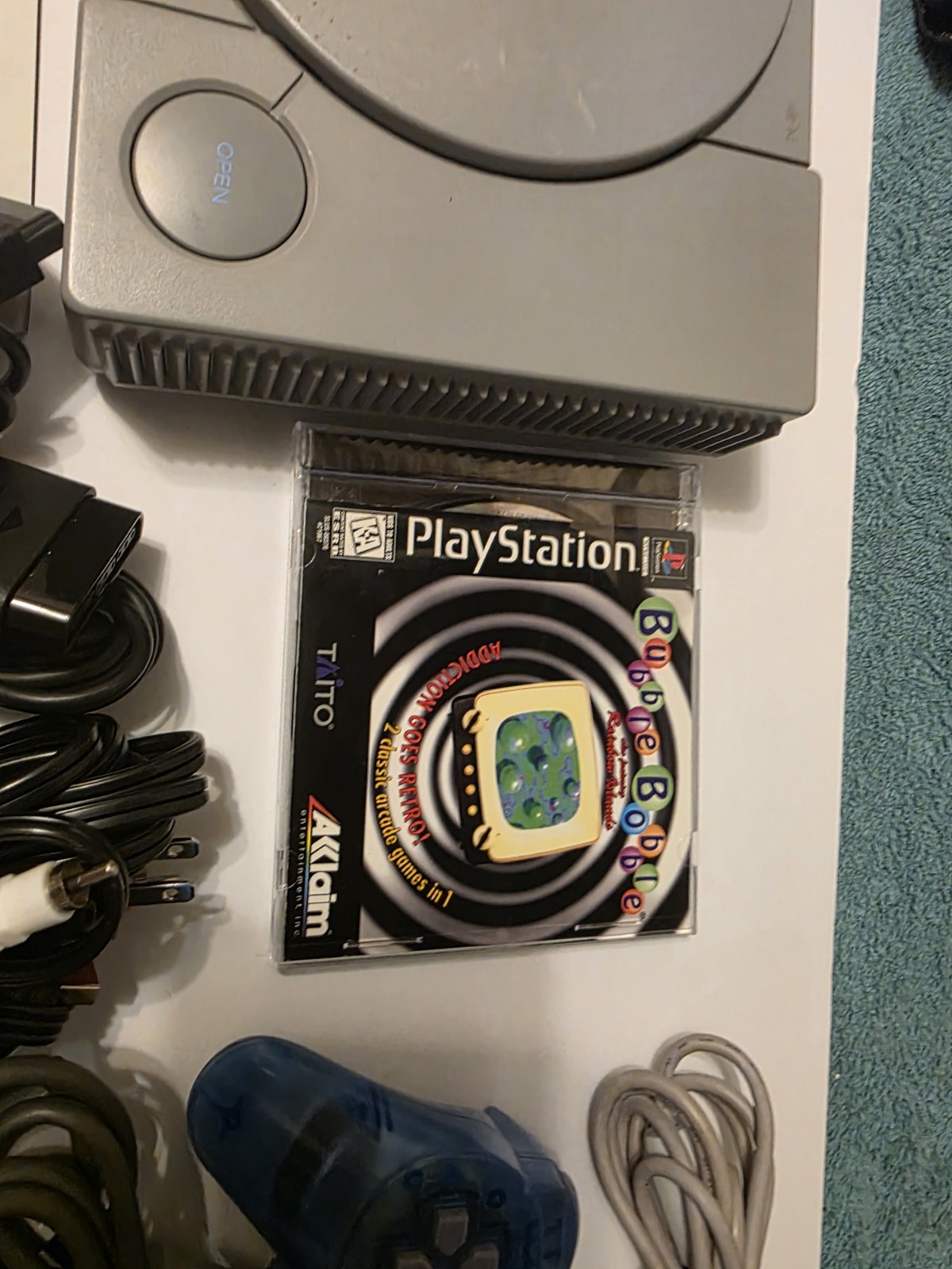 Sony PlayStation 1 Lot One Console One Game And Two Controllers See Description