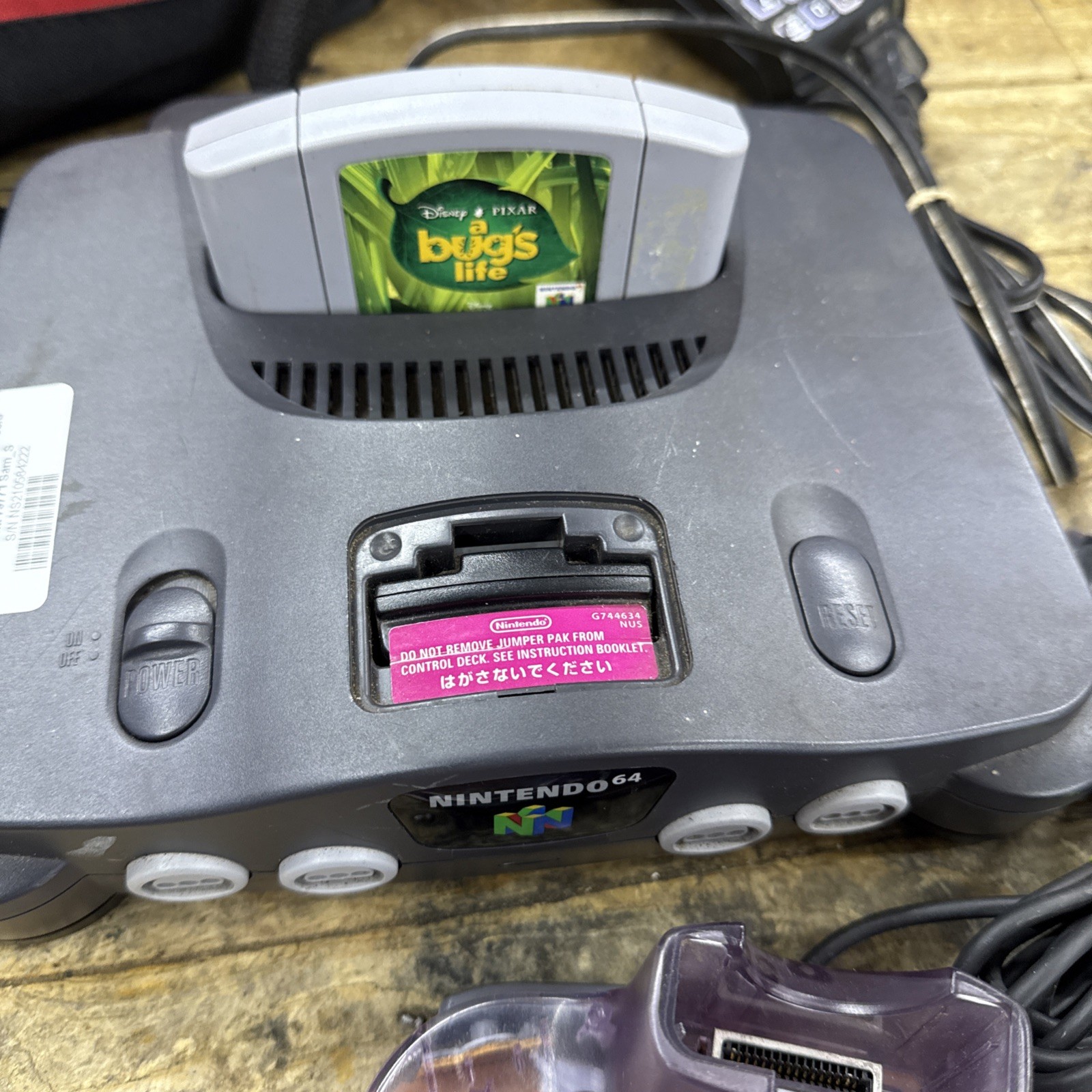 Nintendo 64 Bundle 1 Controller Power Cable NUS-001 USA Vintage Lot Bug’s Life