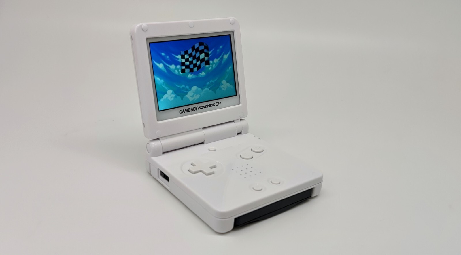 Gameboy Advance SP Backlight IPS V5 720×480 – White- New battery- USB C