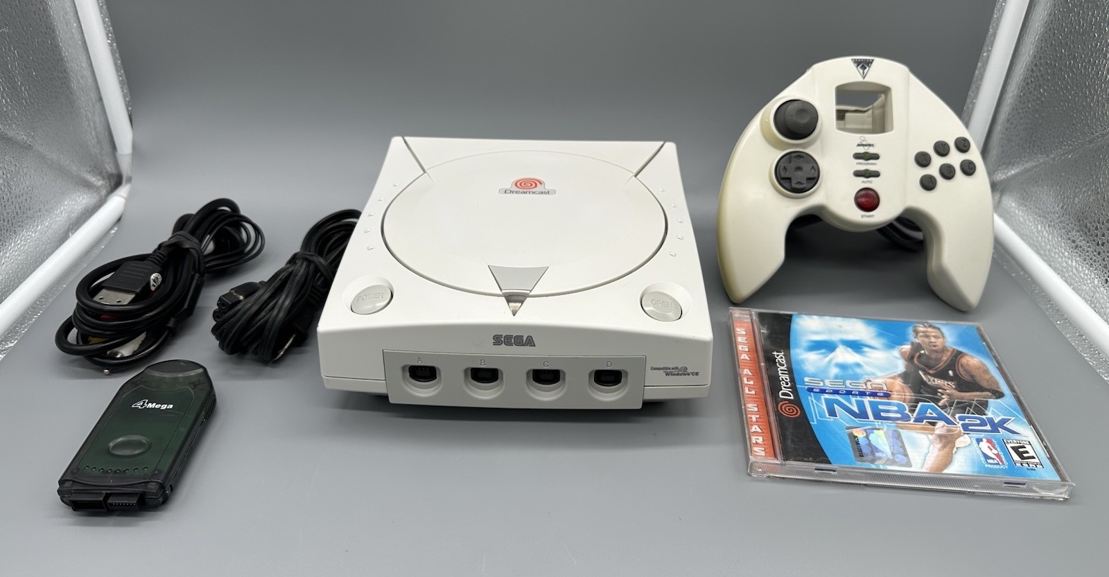 Sega Dreamcast HKT-3020 Console Wires Controller Tested & Ready To Play