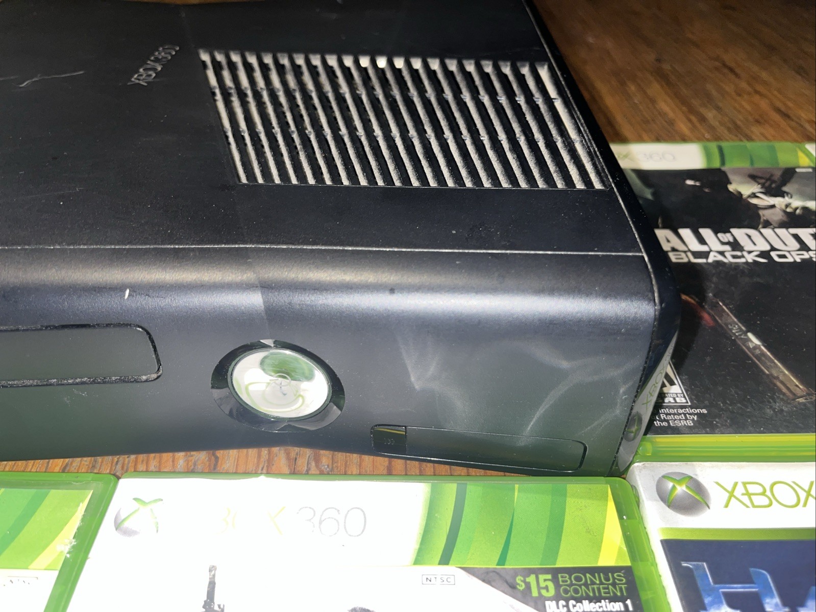 Microsoft Xbox 360 S Slim Black 250GB Replacement Console W/ Games Lot Bundle