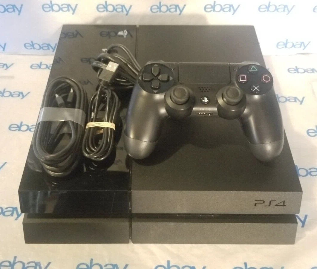 Playstation 4 500GB Black Console PS4 W/ Controller & Cords Tested Working!