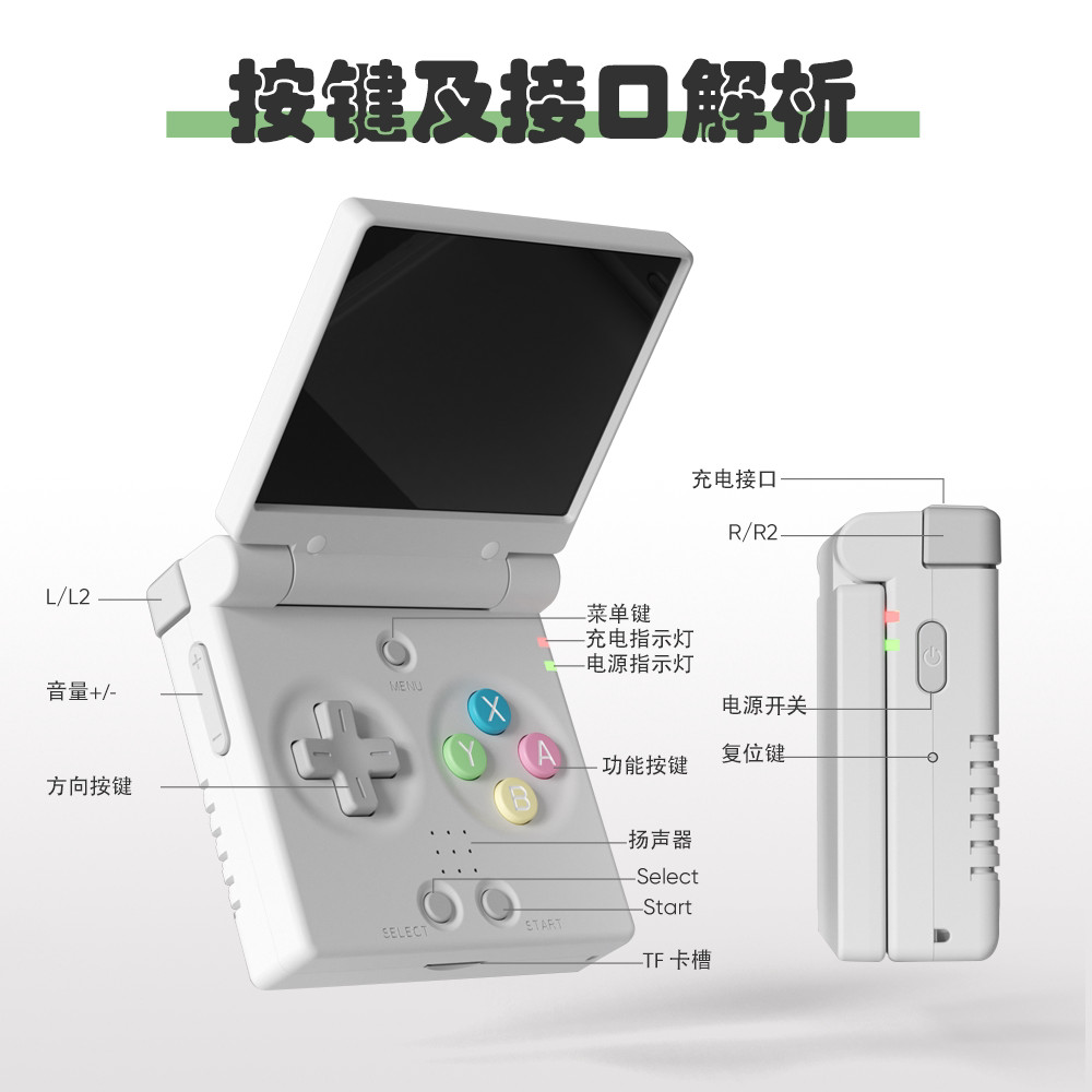 MIYOO Mini Flip Retro Game Console, Portable GBA Emulator for Kids