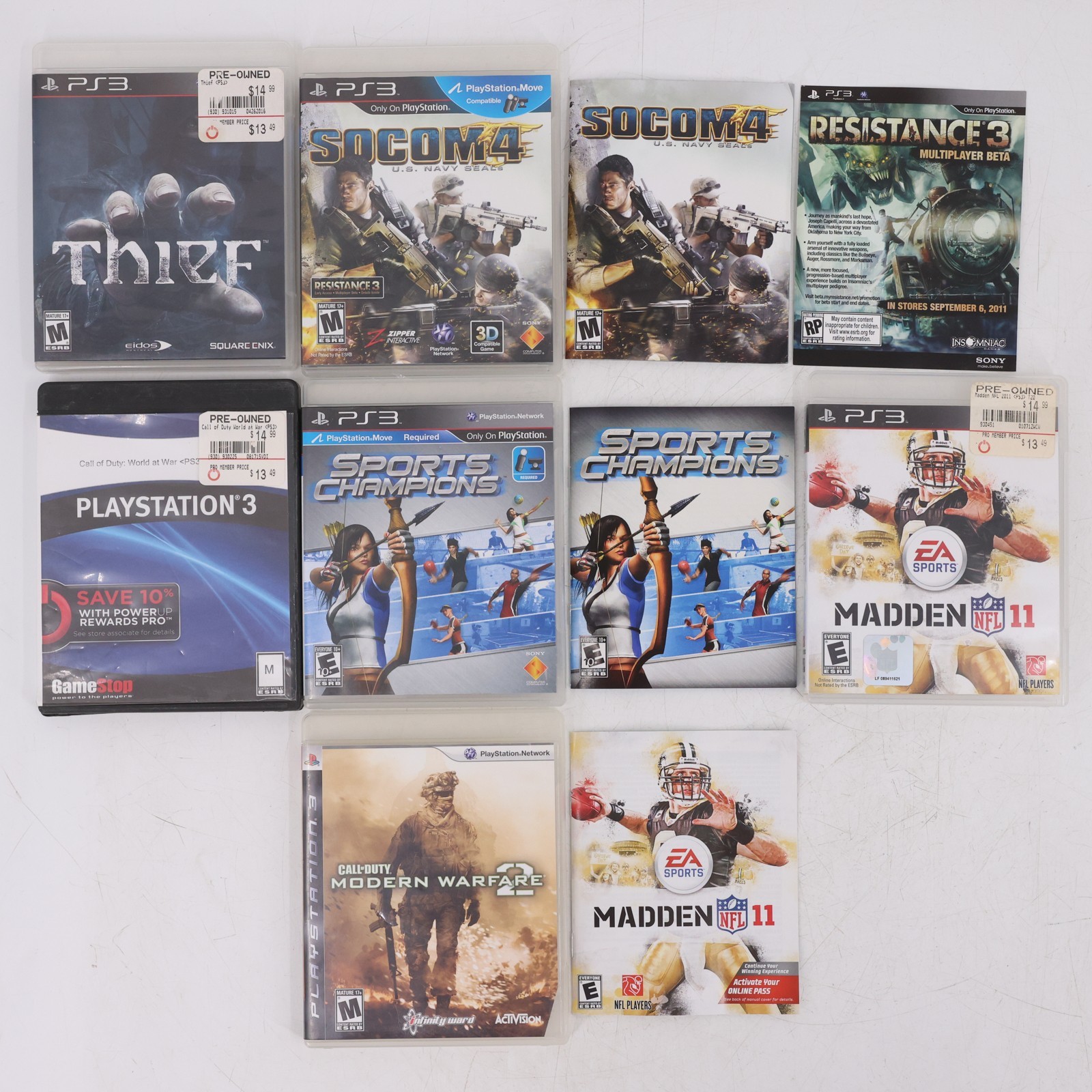 Sony PlayStation 3 PS3 Slim 320GB Console Bundle CECH-2501B 2 Controllers Move