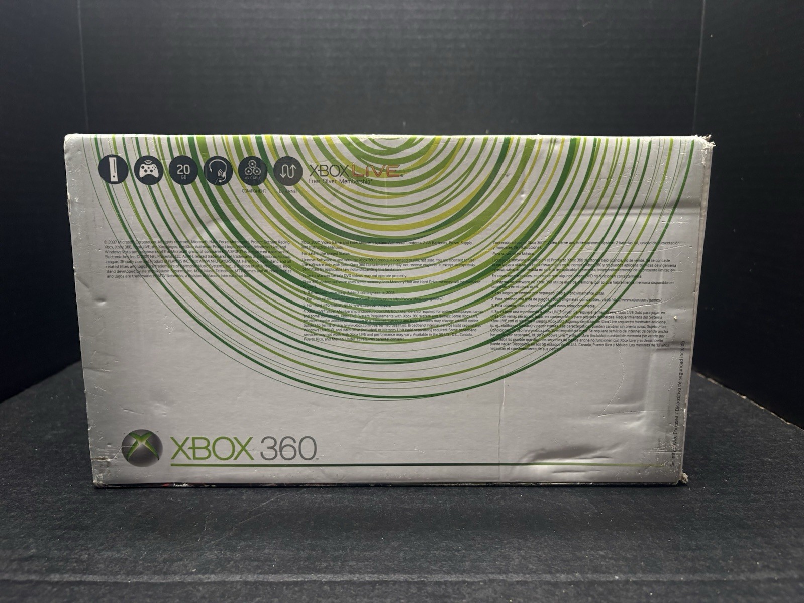 Xbox 360 Go Pro White Console w/AV Cable Controller Power Supply & Original Box