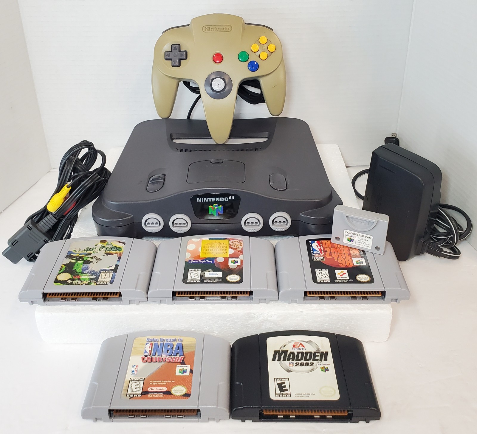Nintendo 64 N64 NUS-001(USA) with OEM Accessories & 5 Games TESTED – WORKING✅