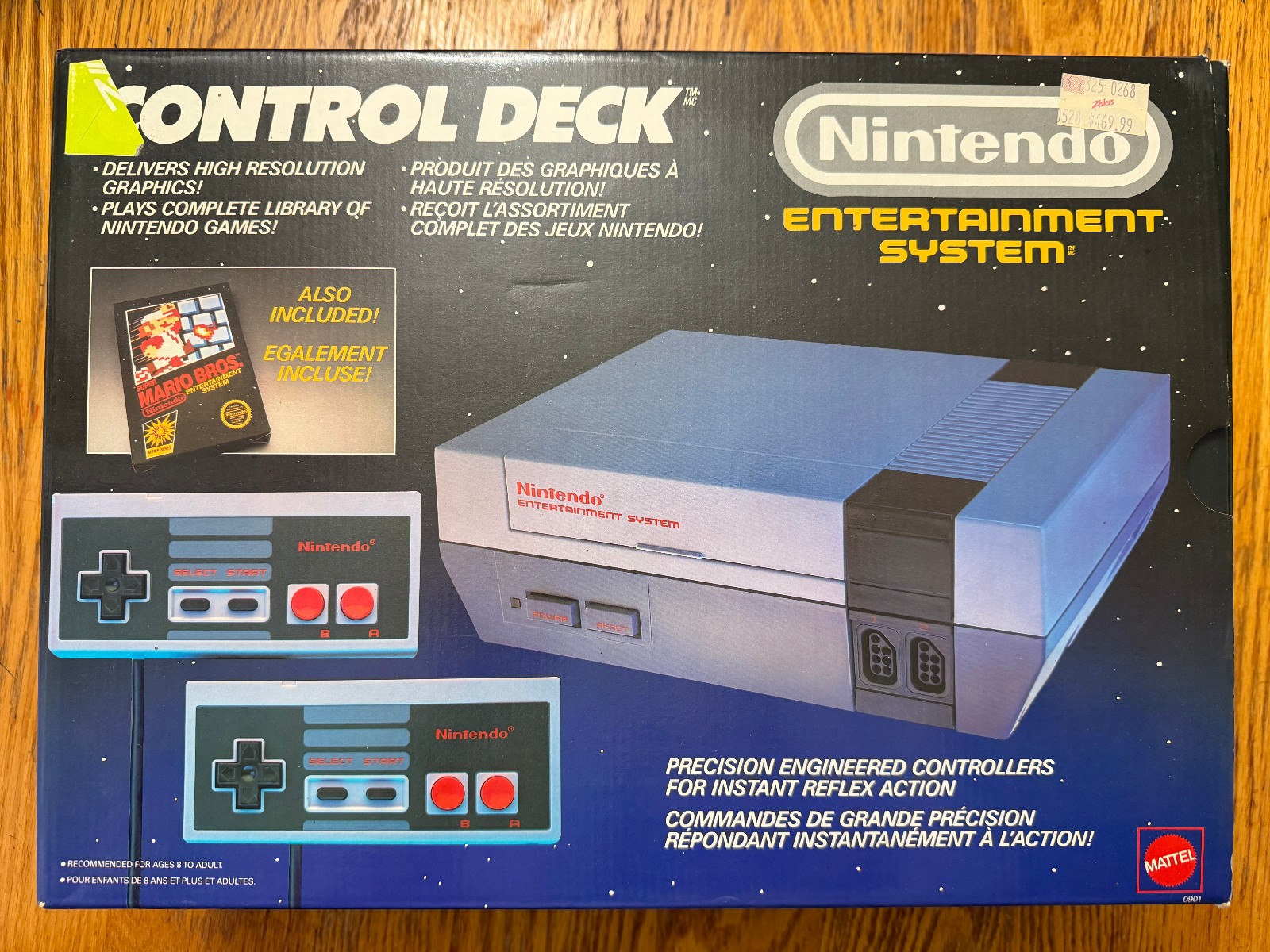 1986 MATTEL Super Mario Bros Control Deck complete in box nintendo nes RARE MINT