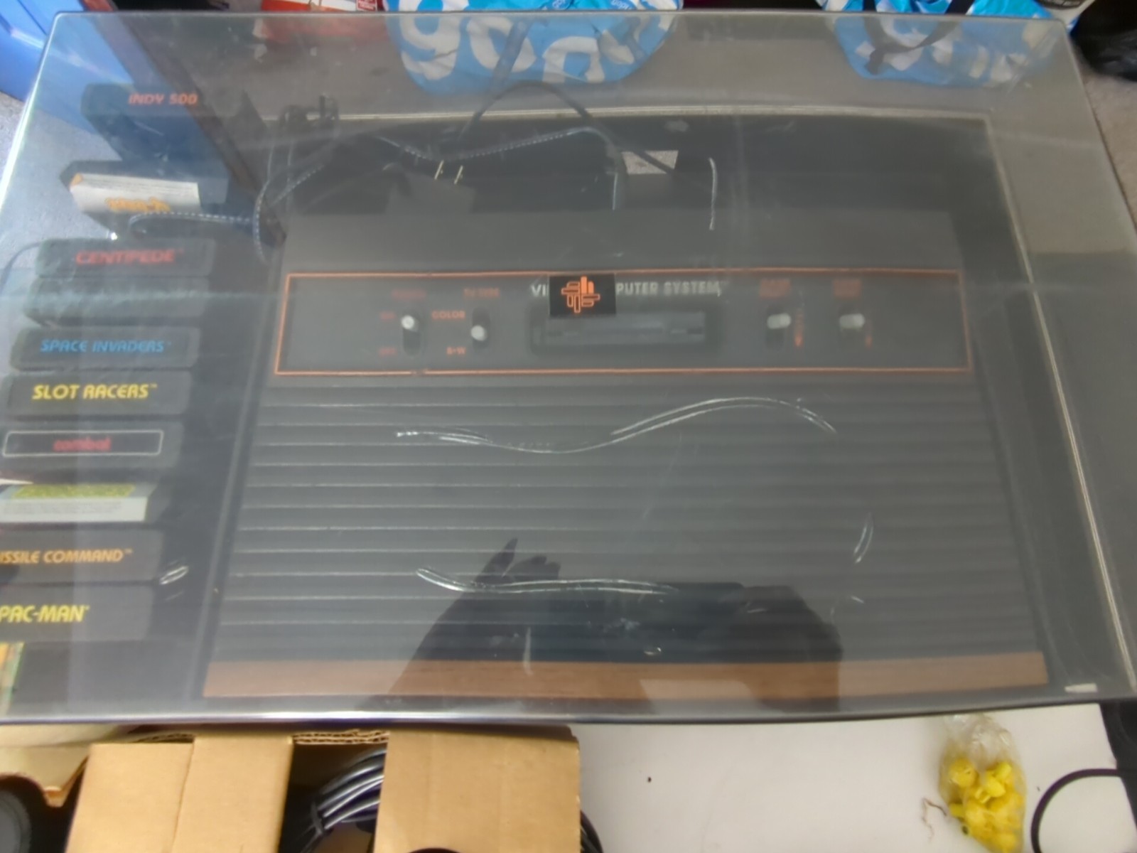 Vintage Atari 2600 Video Computer System Console Game Center lot in Cabinet Case