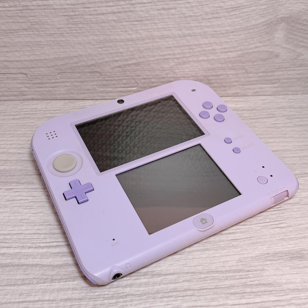Nintendo 2DS White Lavender Console Stylus Working Tested Japanese ver