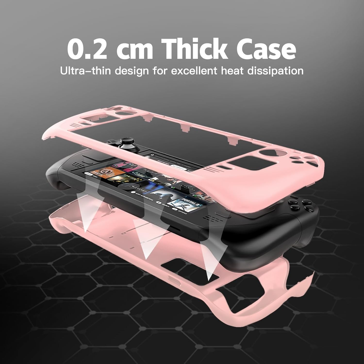 Stylish Pink Steam Deck Case with Hard Shell & Kickstand for Ultimate Protection