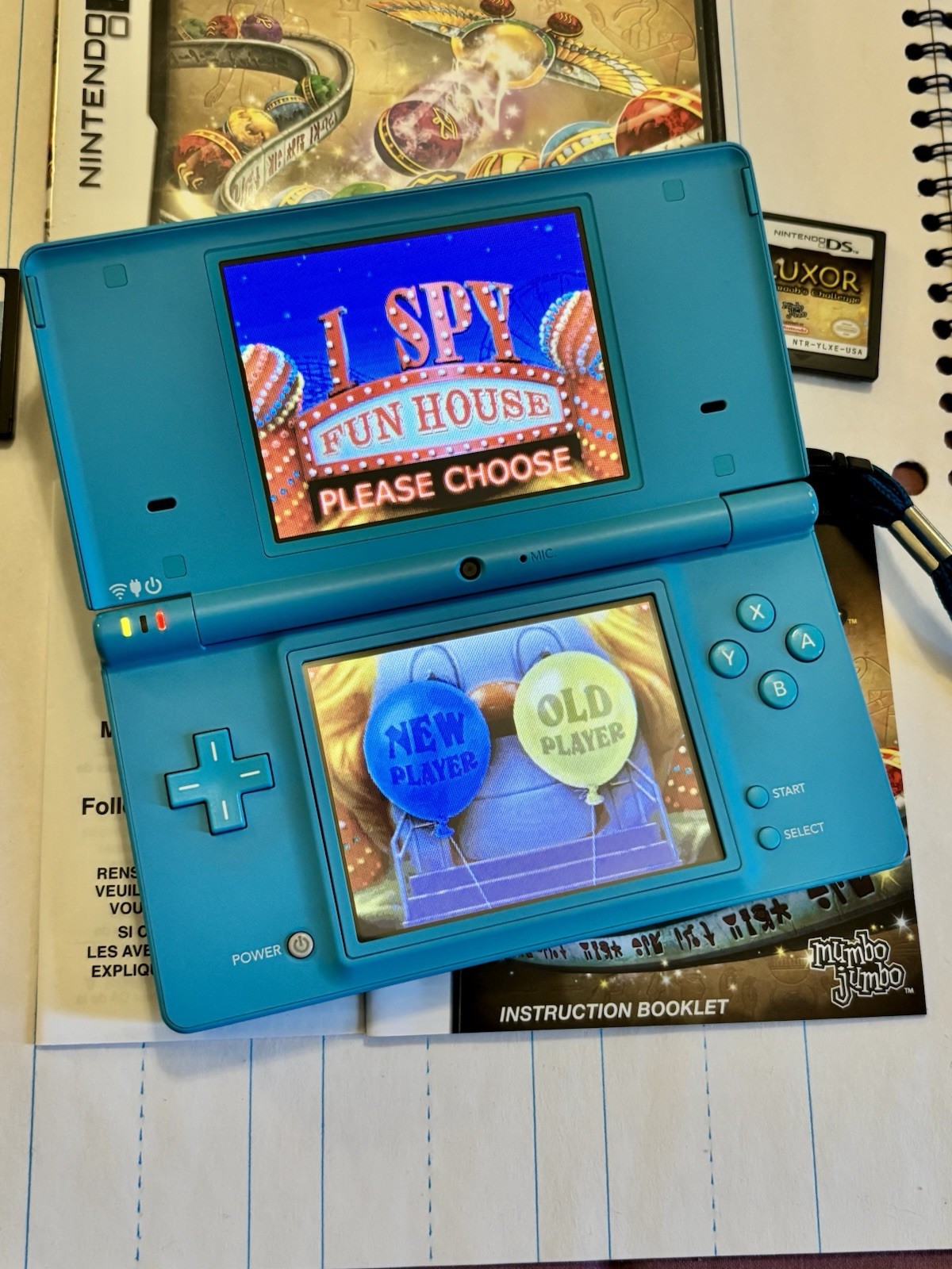 Nintendo DSi Blue Complete CIB Huge Bundle 15 Games Tested Matching Serials