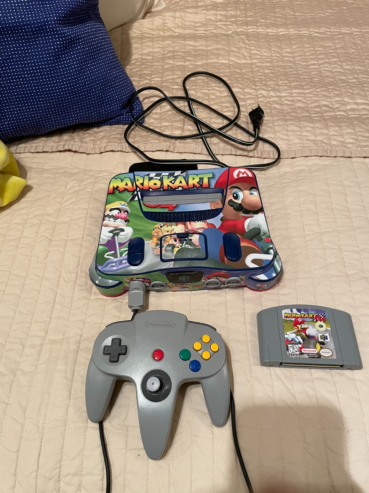 Nintendo 64 Console -Painted Blue/Light Blue/Red SuperMario Kart 3d Decals