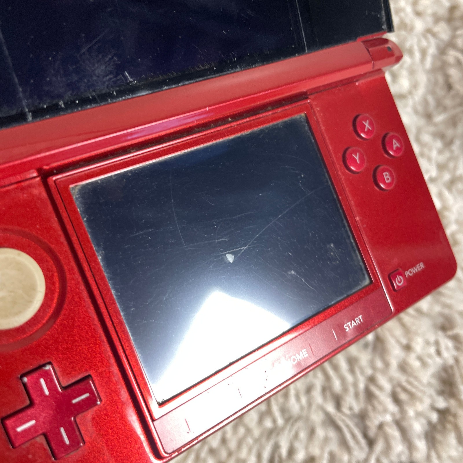 Nintendo 3DS Flame Red Handheld Console System CTR-001 READ