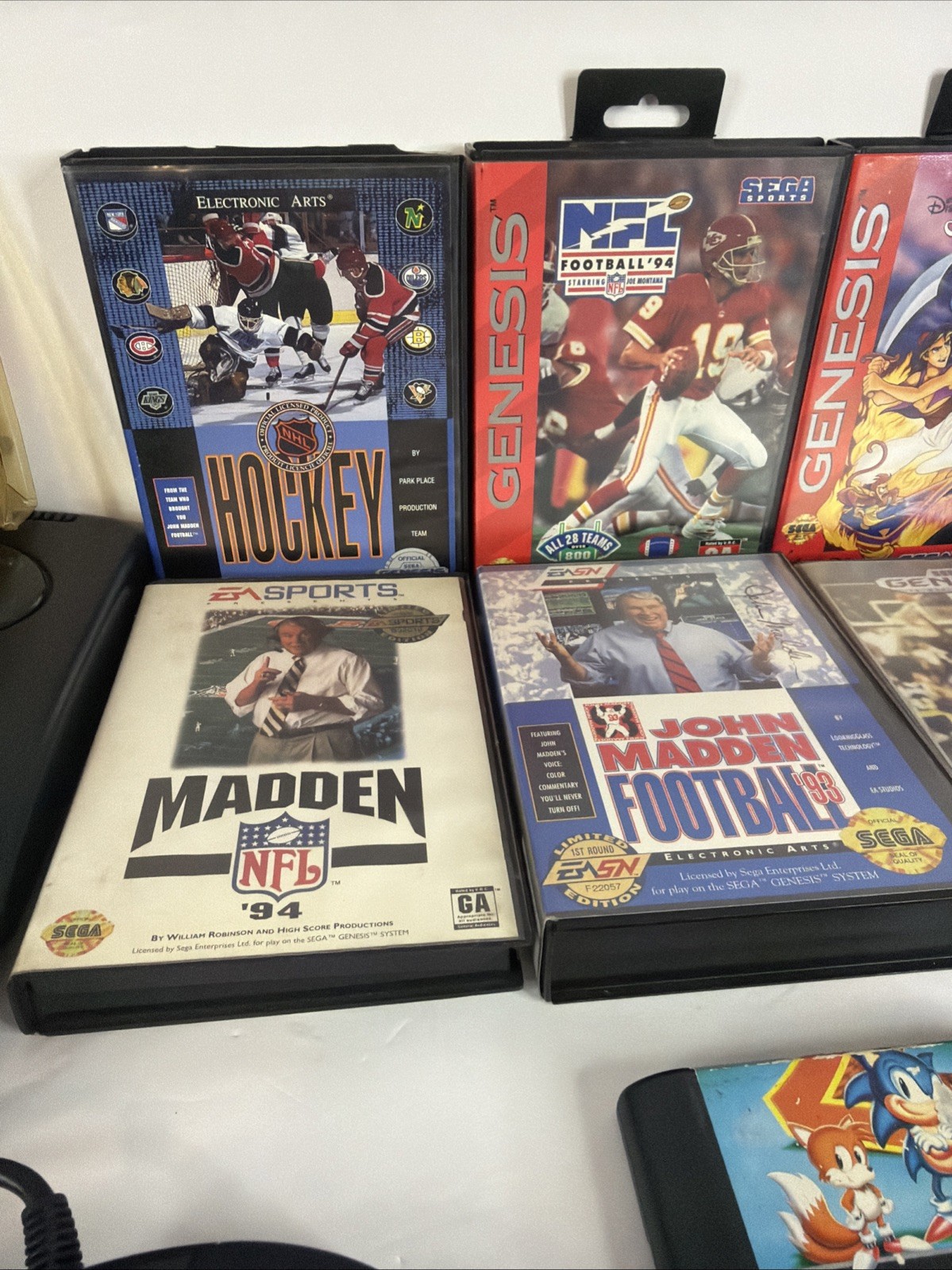 Sega Genesis Model II Bundle + 1 Arcade/1 Game Pad Cont+ 10 games & cables Naki