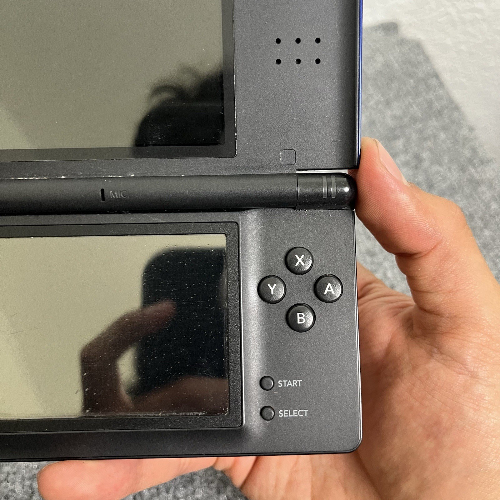 Nintendo DS Lite Blue/Black Untested As-Is No Charger No Stylus Scratches