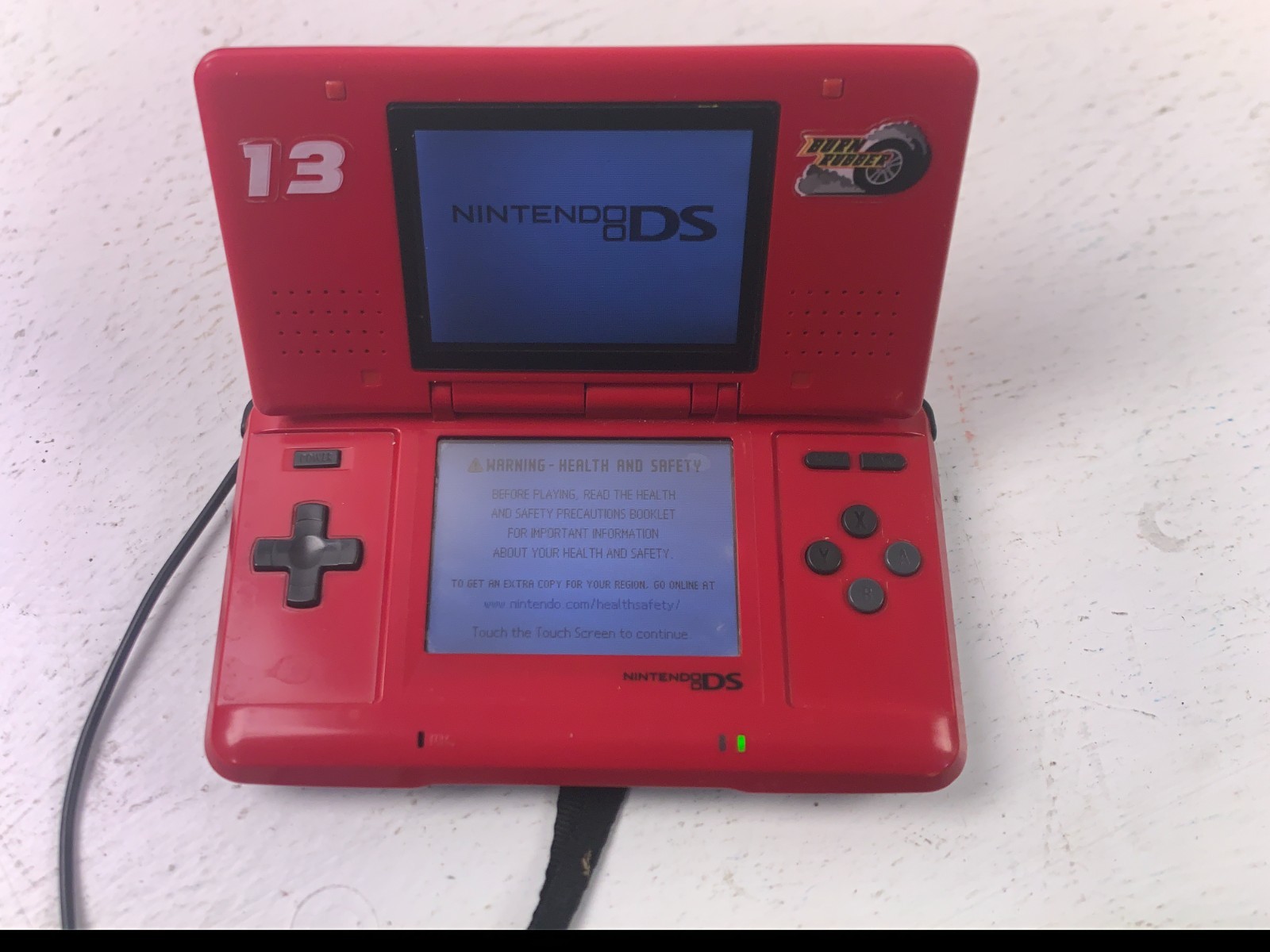 Nintendo DS Original NTR-001 Lava Red Console + Mario Kart + Batman Lego