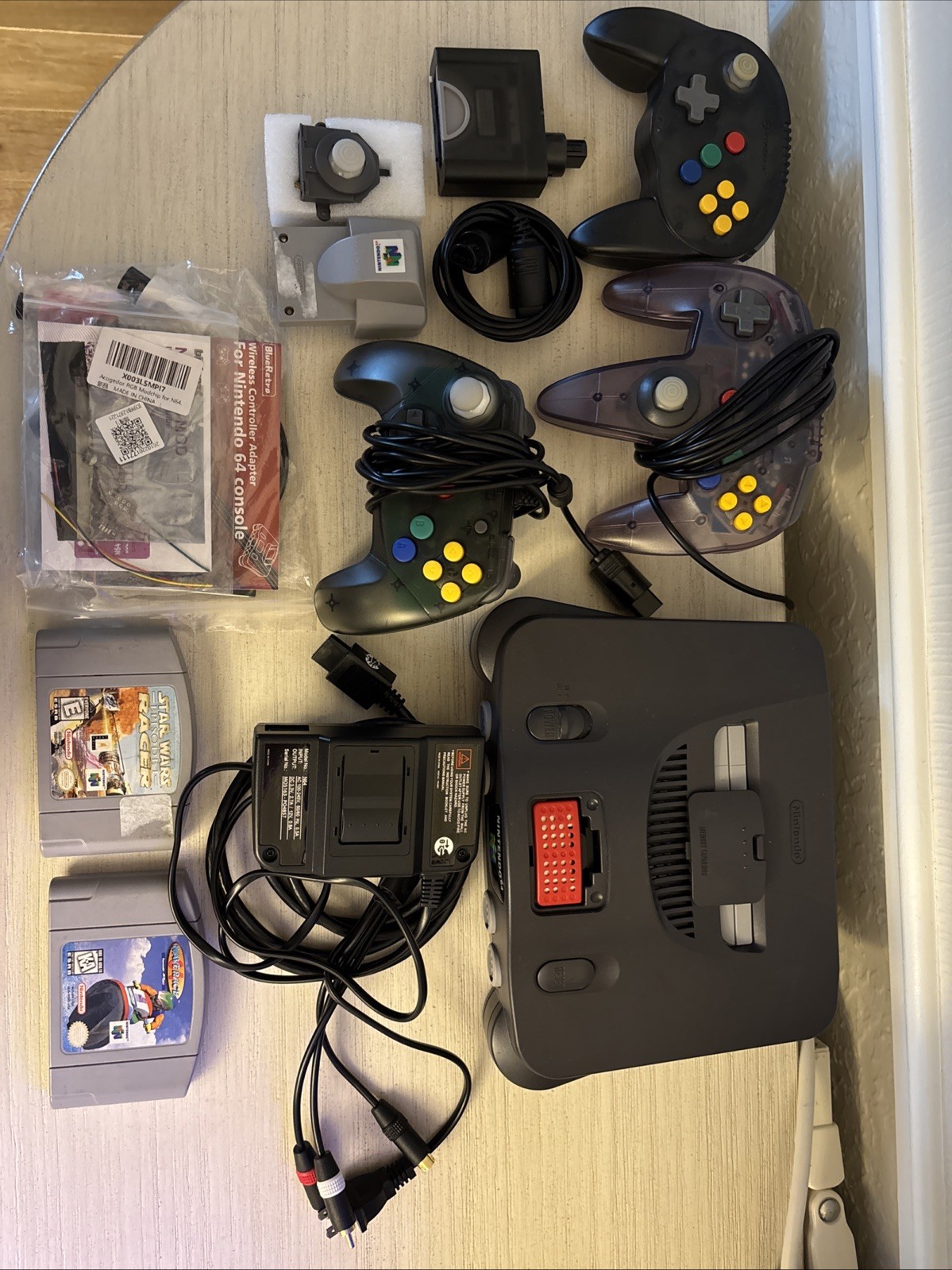 Nintendo 64 Black Console (NTSC-J) Bundle with controllers, games, RGB kit, more