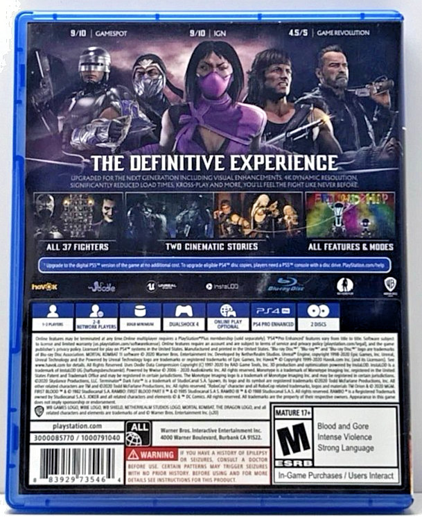 Mortal Kombat 11 [Ultimate Edition] PS4 Brand New Game Special (2021 Fighting)