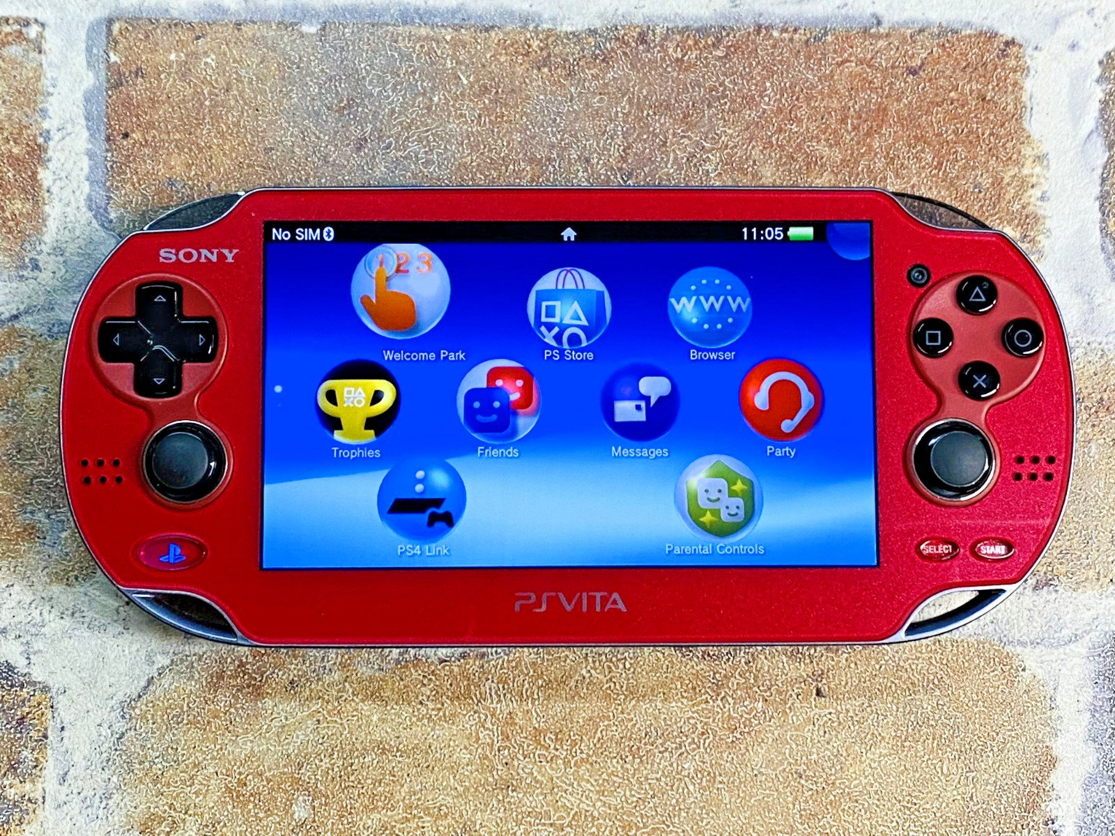SONY PS Vita PCH-1100 Cosmic Red Japan Tested Charger 16GB Mobile Case EX