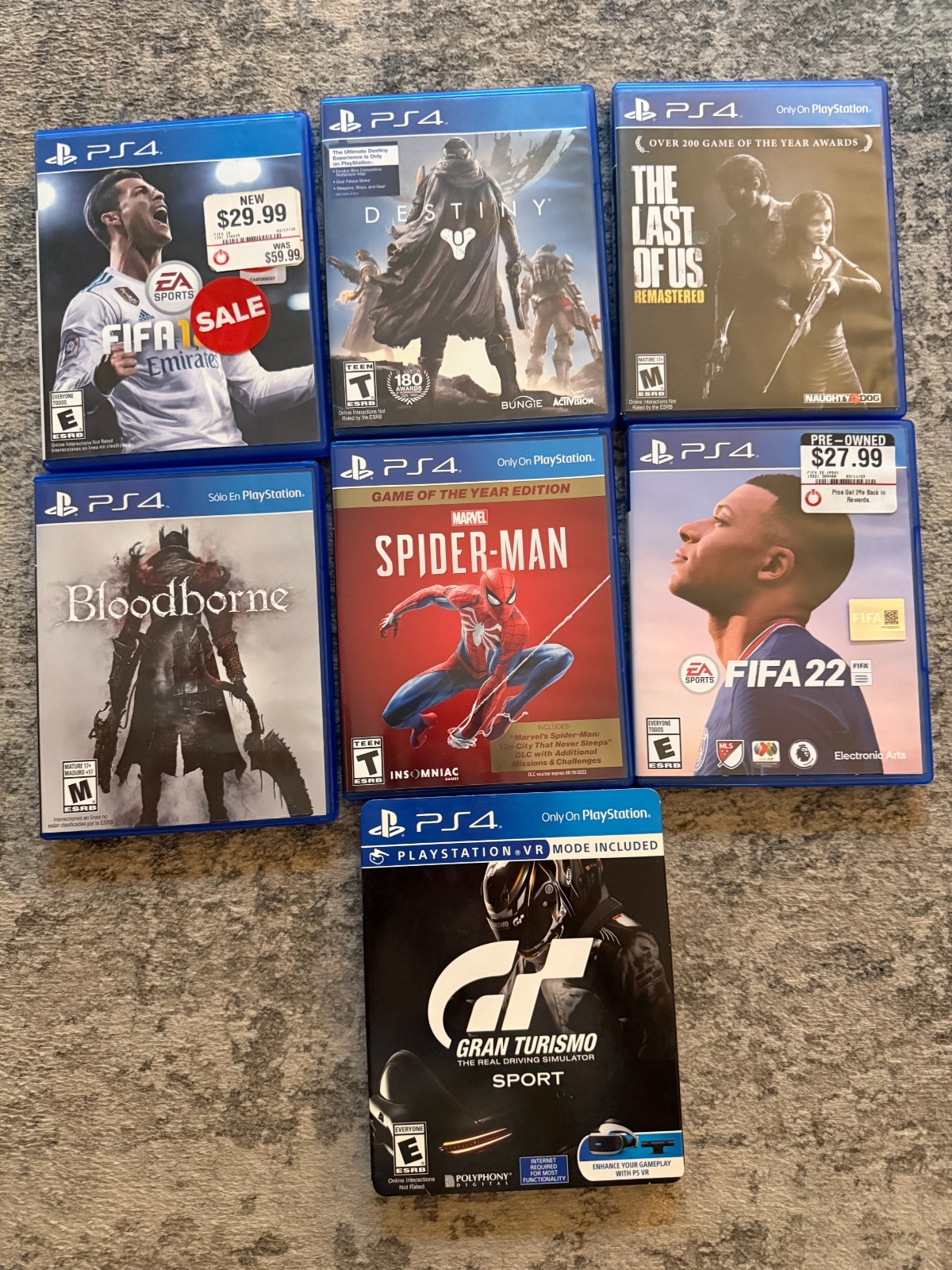 Sony Playstation 4 500GB Black Console W/ Controller, Cords Tested & Games.