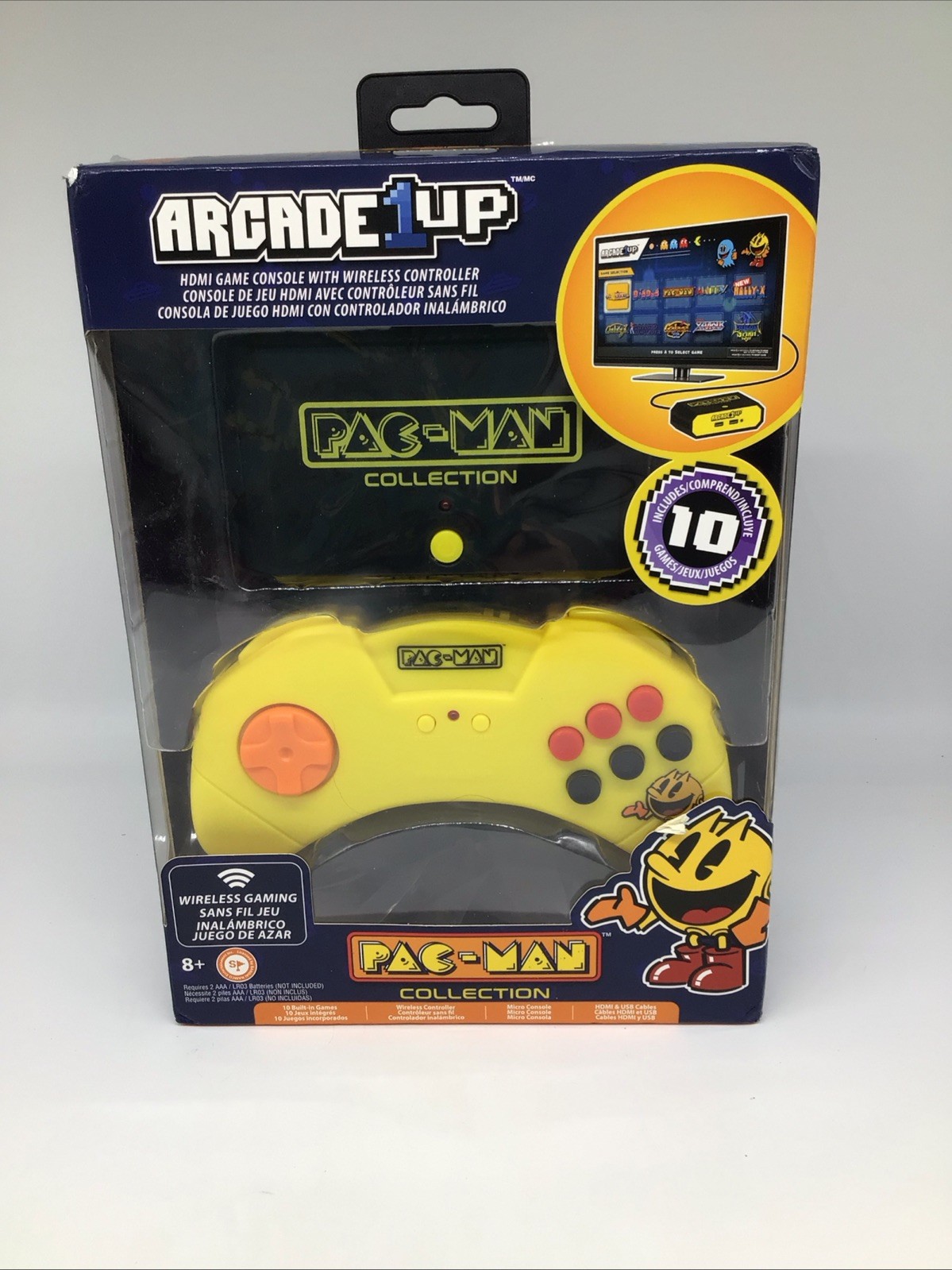 Arcade1Up Pac-Man Collection Wireless HDMI Game Console 10 Games New