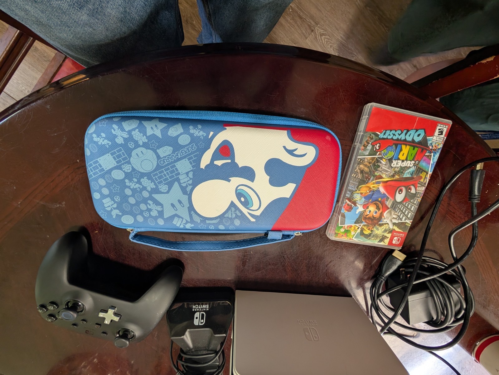 Nintendo Switch OLED 64 GB System Storage with a 256 GB Nintendo SD card.