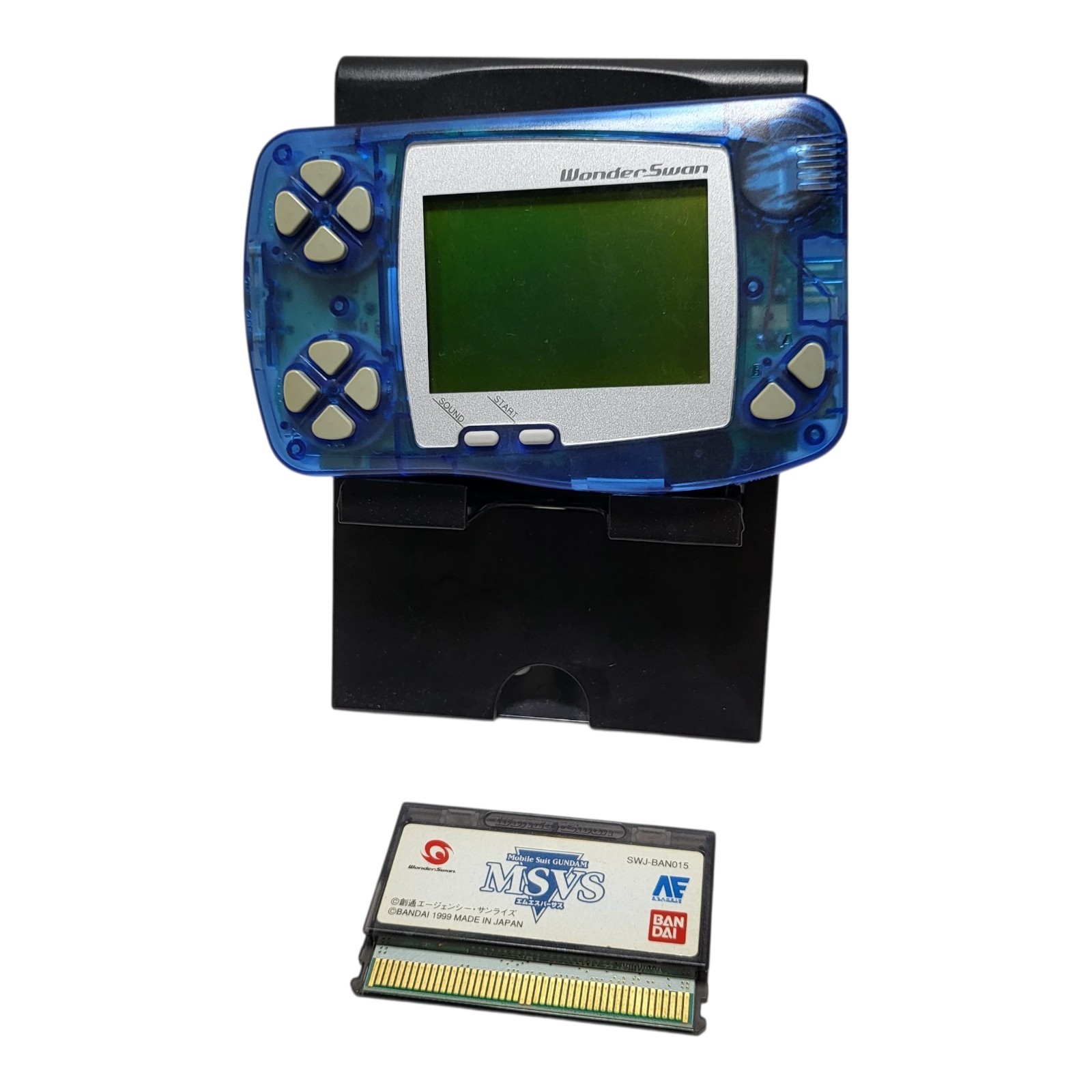 AS IS-WonderSwan Console (Crystal Blue) With MSVS Gundam Game