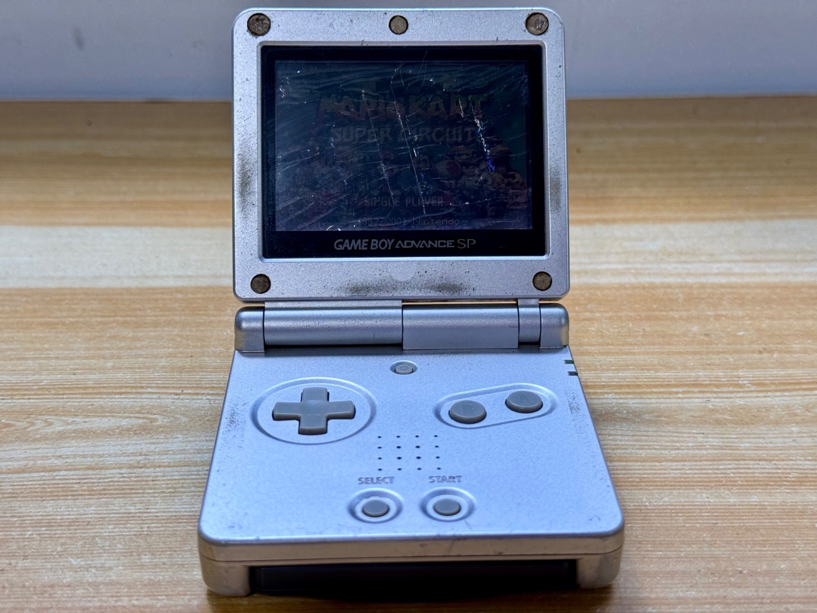 Nintendo Gameboy Advance SP AGS001 Ice Metallic Silver Handheld System Console